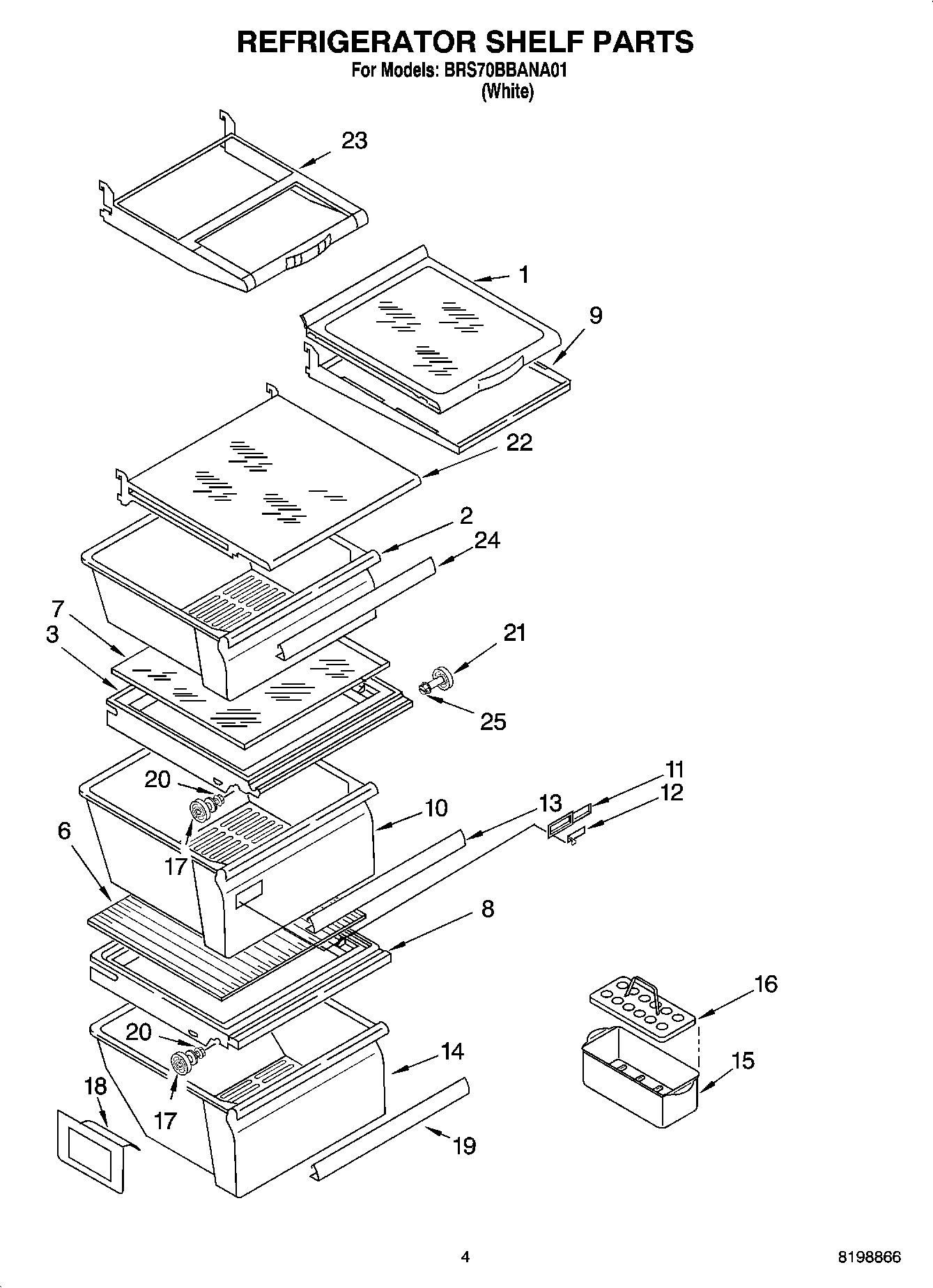 03 - REFRIGERATOR SHELF PARTS