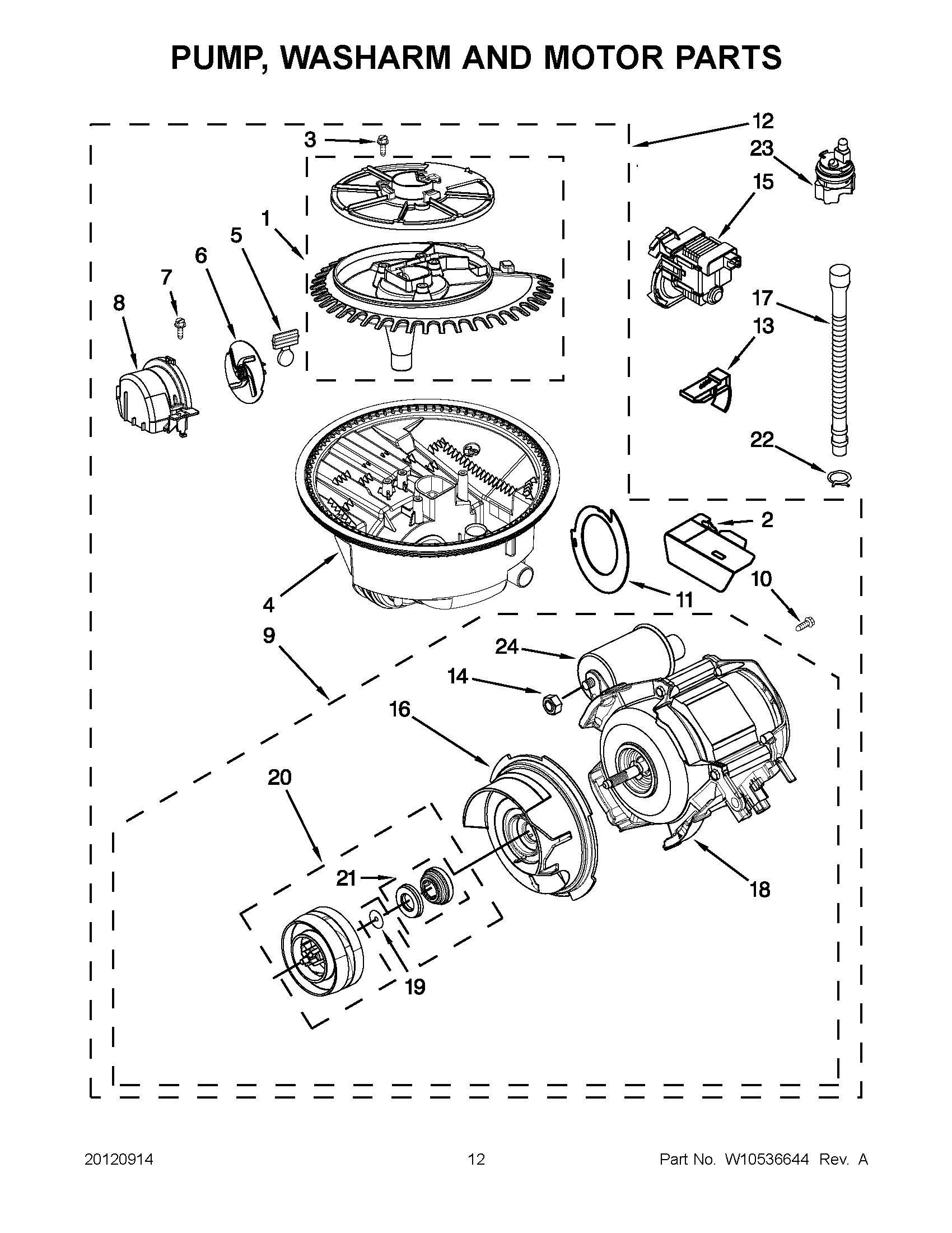 06 - PUMP, WASHARM AND MOTOR PARTS