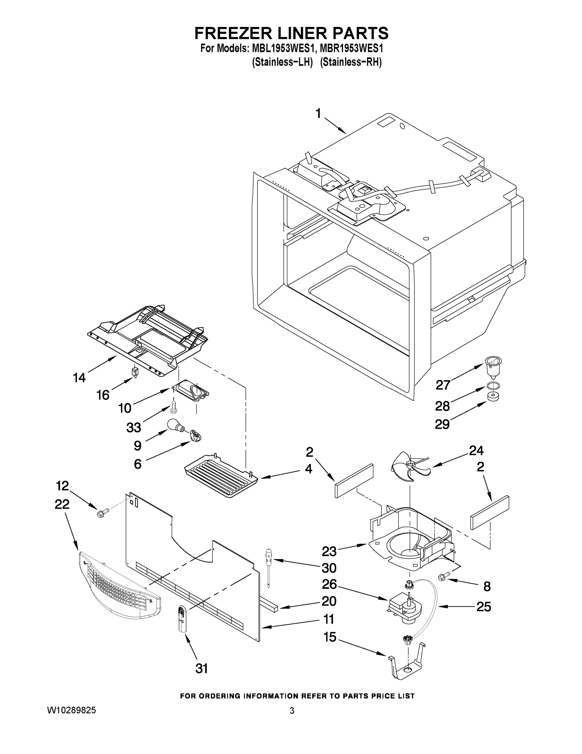 02 - FREEZER LINER PARTS