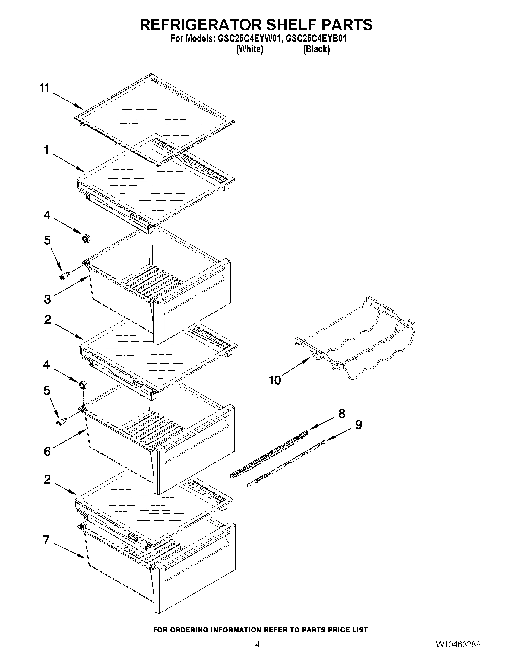 03 - REFRIGERATOR SHELF PARTS