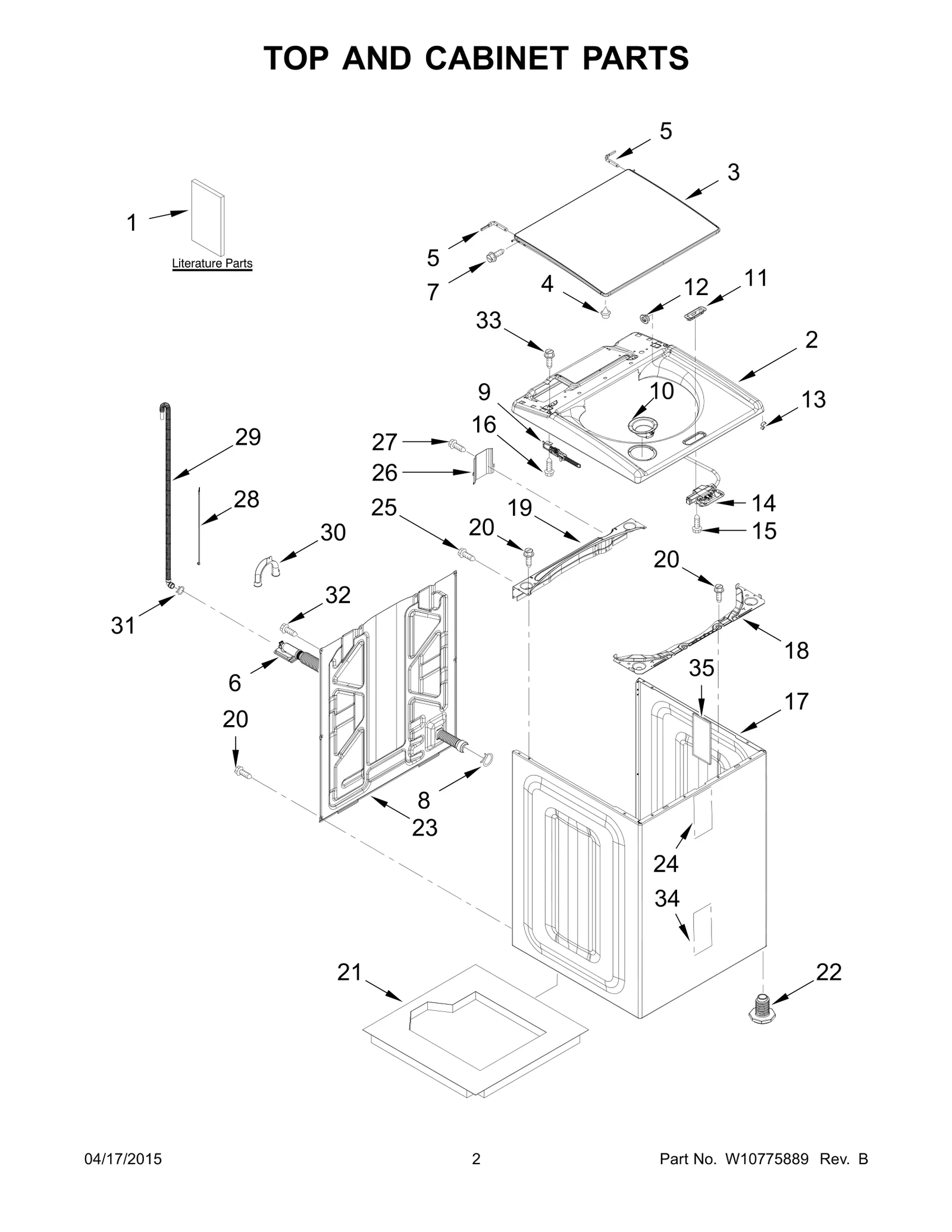 TOP AND CABINET PARTS