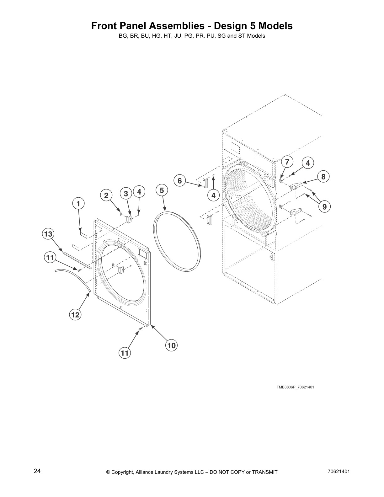 Front Panel Assemblies - Design 5 Models