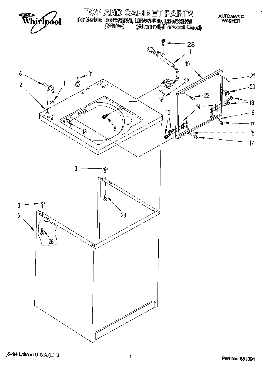 01 - TOP AND CABINET, LIT/OPTIONAL