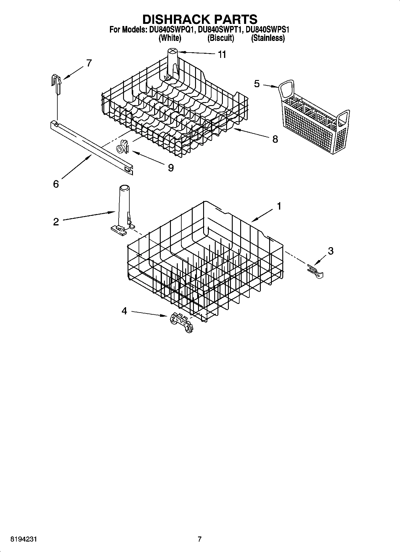 06 - DISHRACK PARTS, OPTIONAL PARTS (NOT INCLUDED)