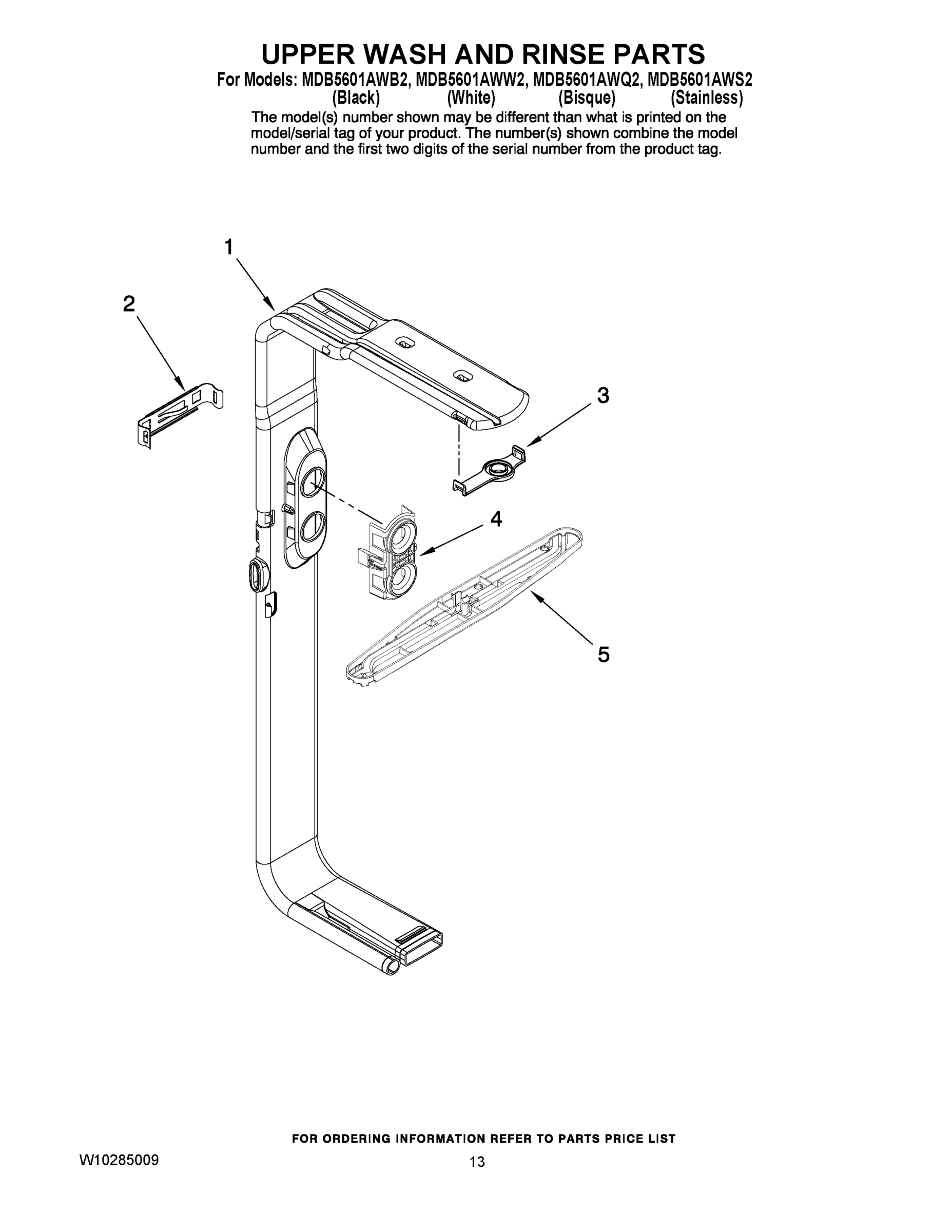 10 - UPPER WASH AND RINSE PARTS