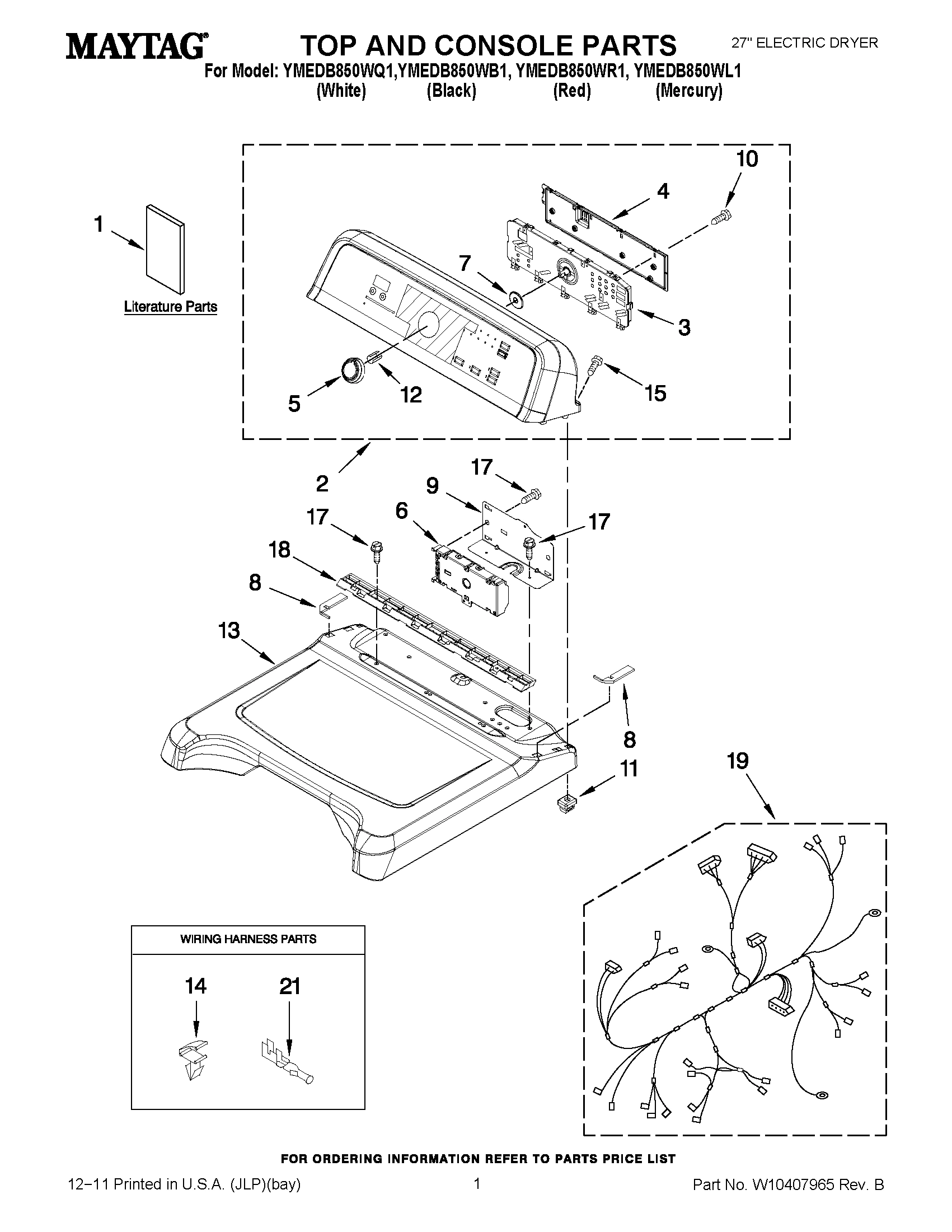 01 - TOP AND CONSOLE PARTS