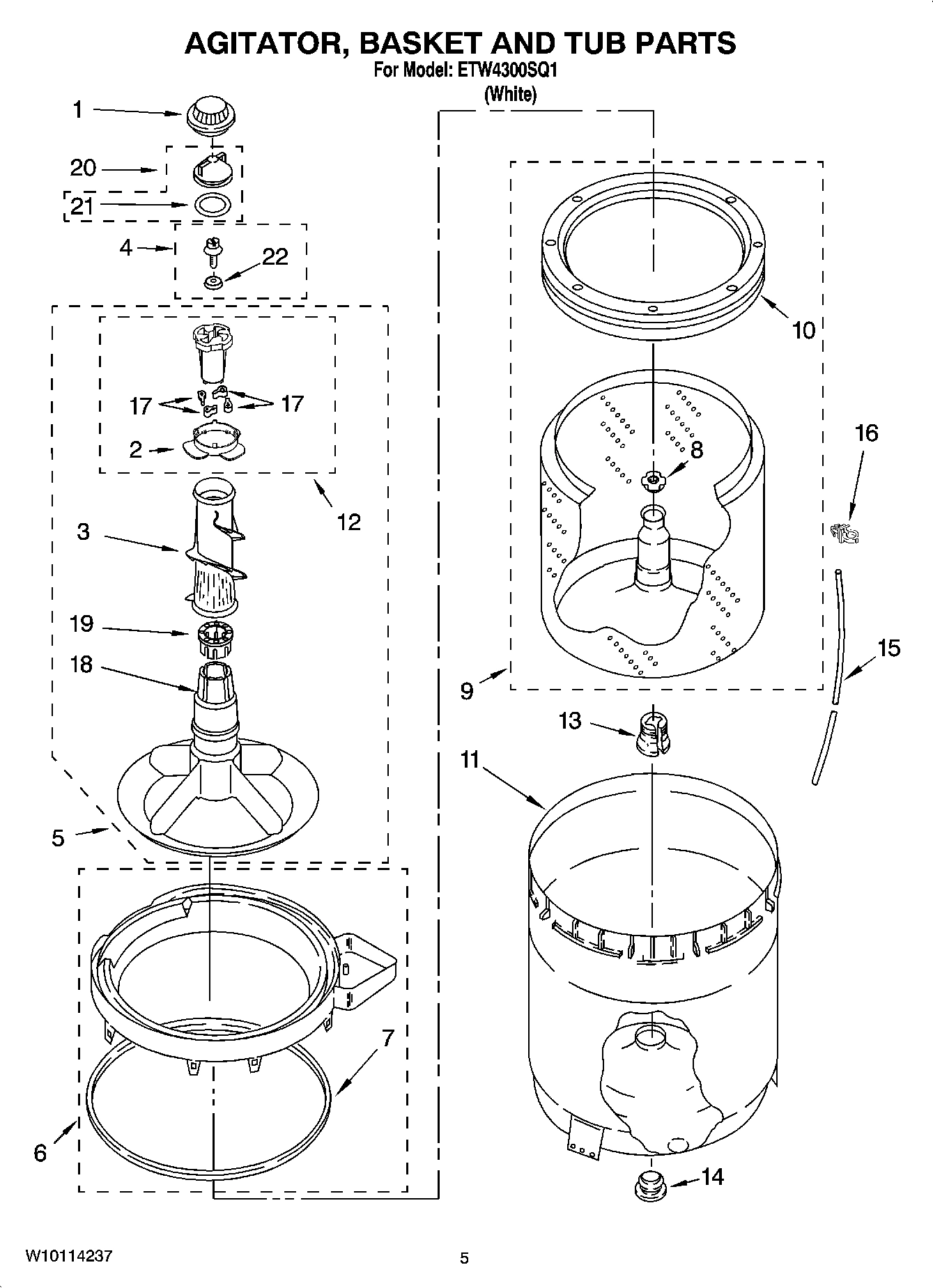 03 - AGITATOR, BASKET AND TUB PARTS
