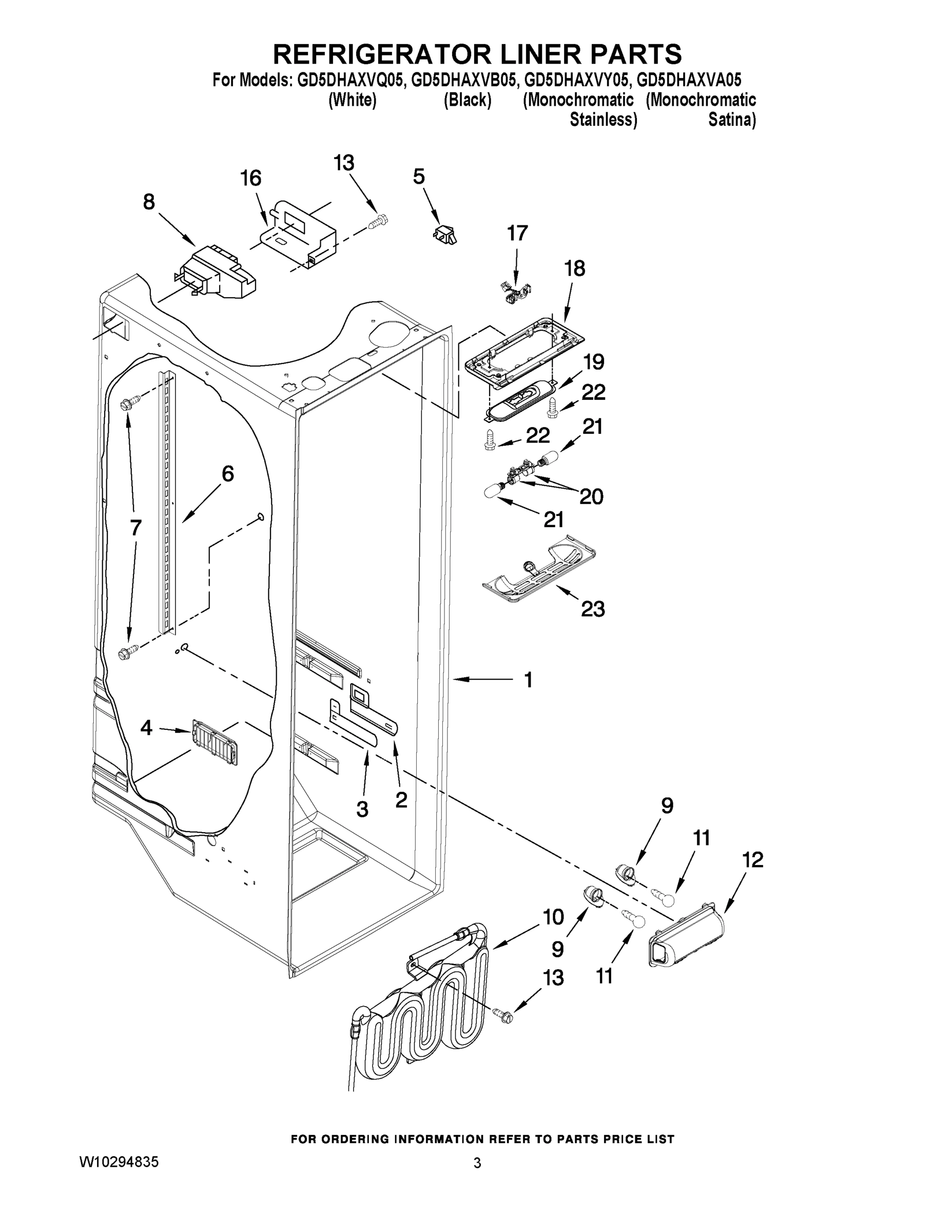 02 - REFRIGERATOR LINER PARTS