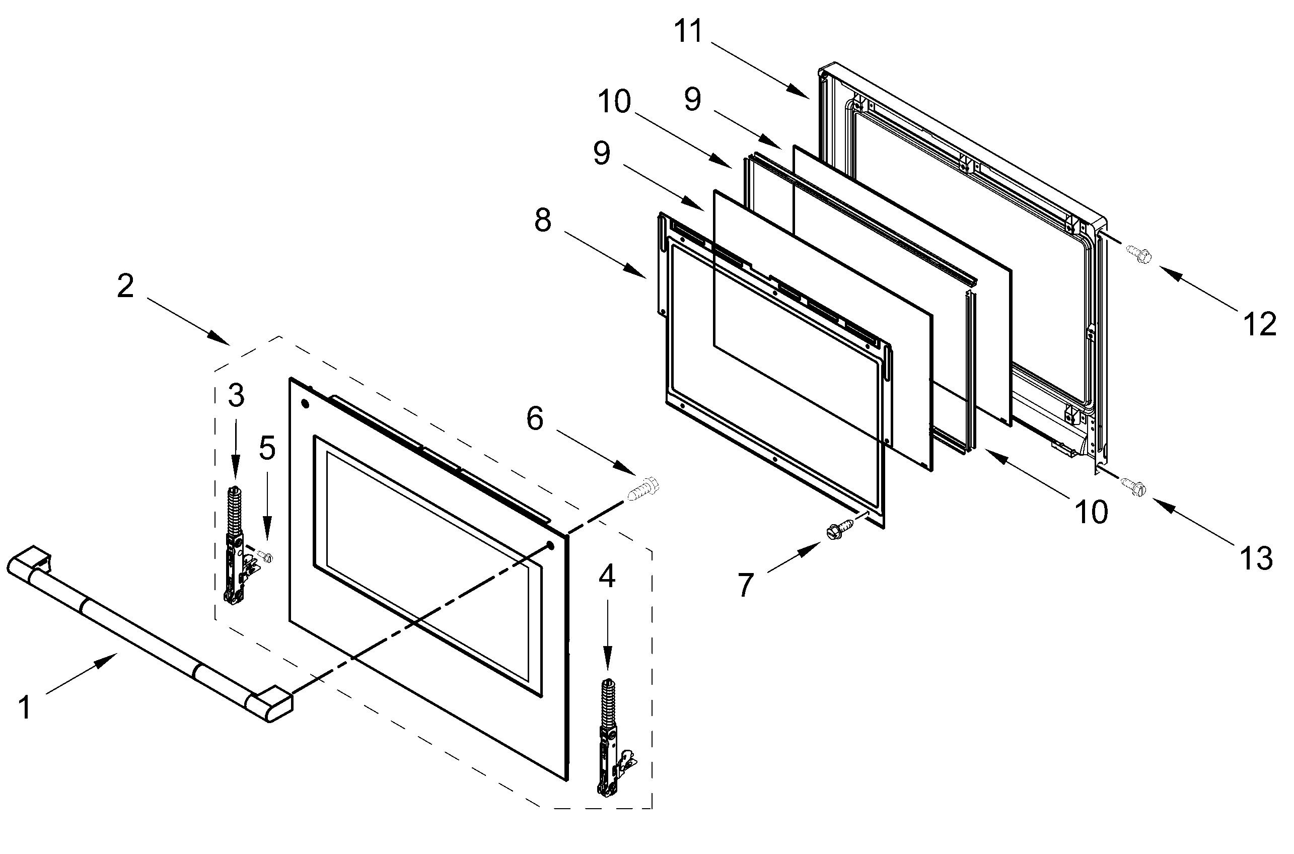 UPPER OVEN DOOR PARTS