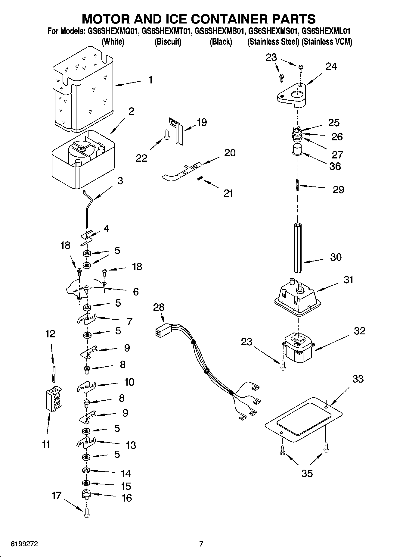05 - MOTOR AND ICE CONTAINER PARTS