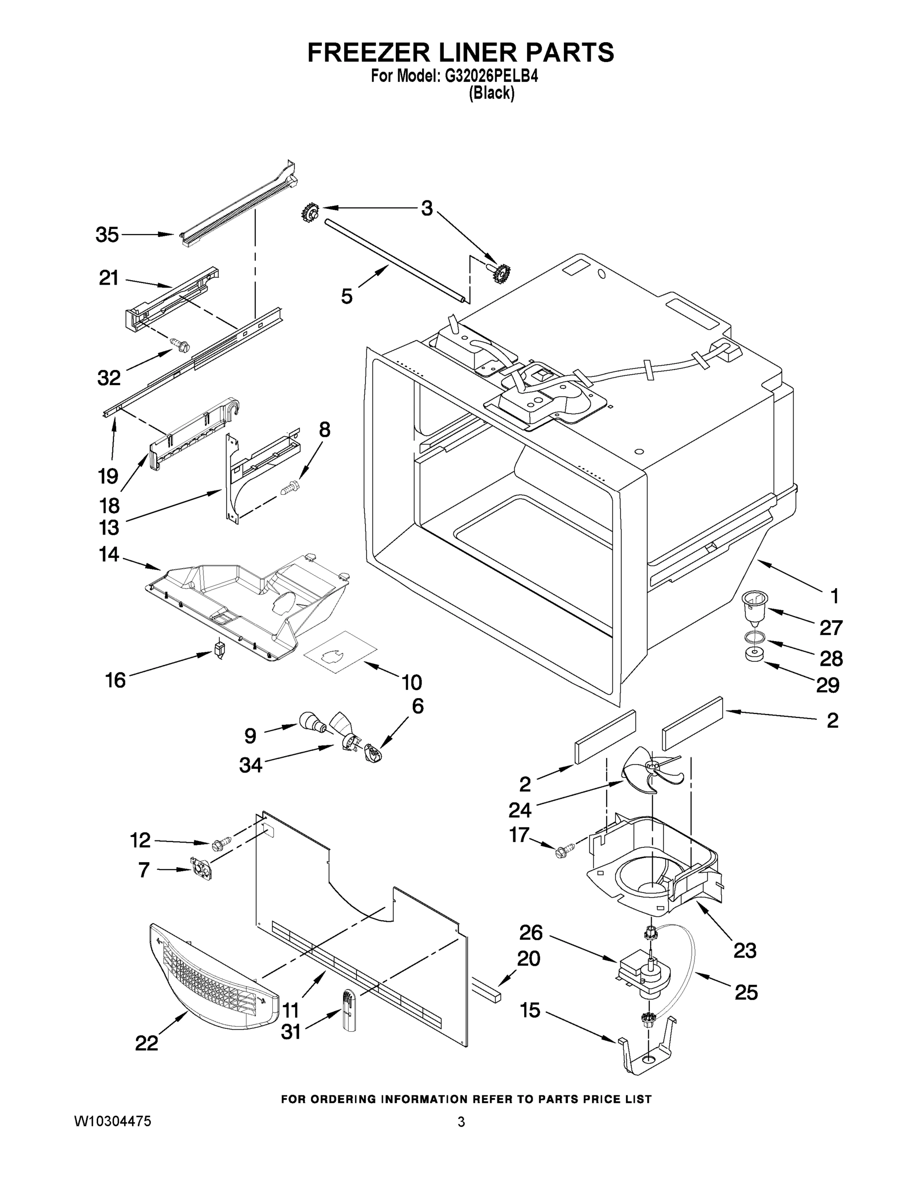 02 - FREEZER LINER PARTS