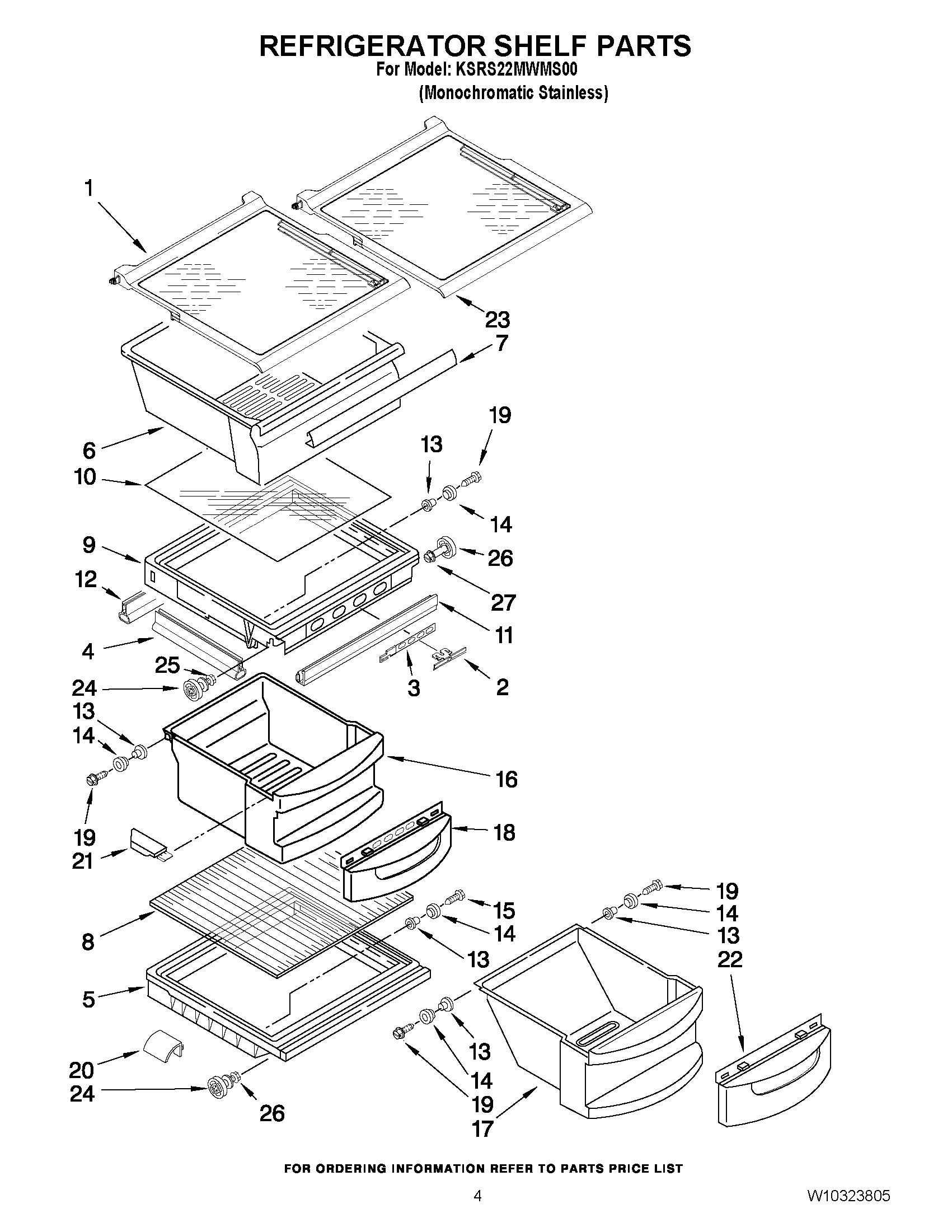 03 - REFRIGERATOR SHELF PARTS