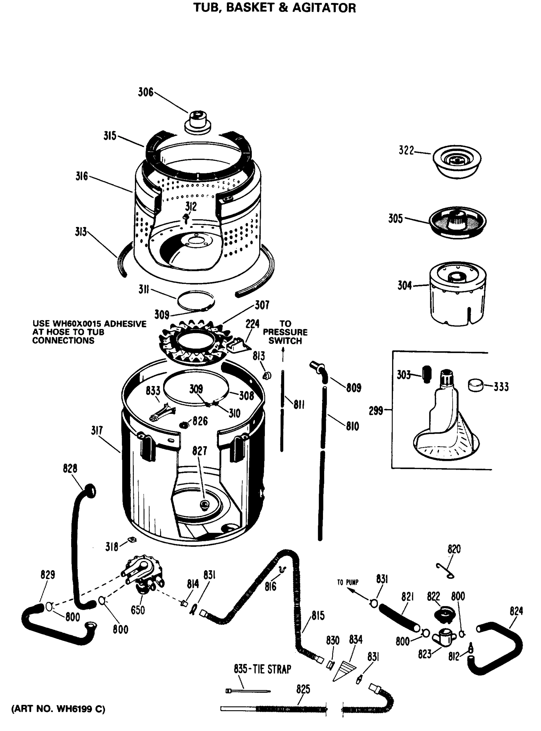 TUB, BASKET & AGITATOR