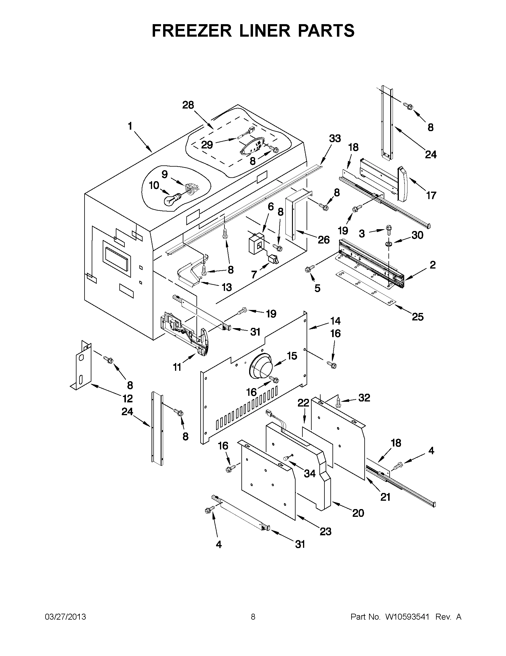 04 - FREEZER LINER PARTS