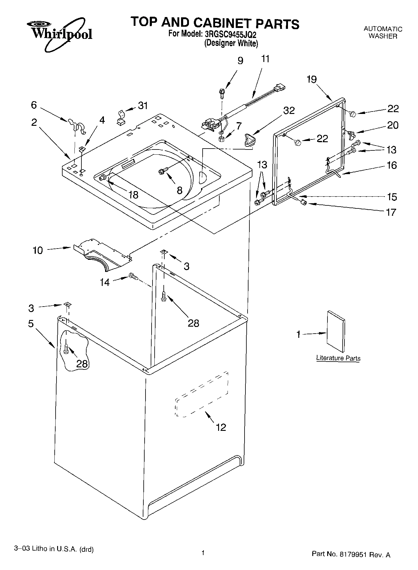 01 - TOP AND CABINET PARTS