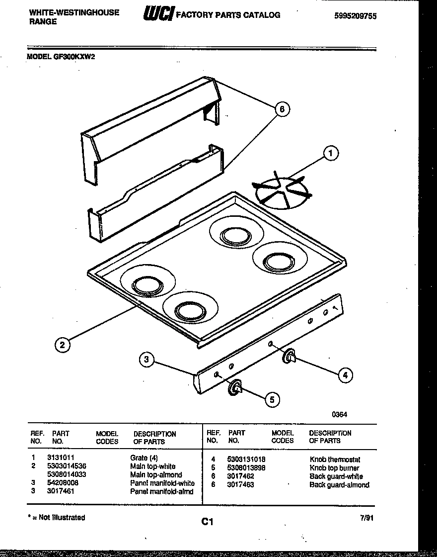 02 - BACKGUARD AND COOKTOP PARTS