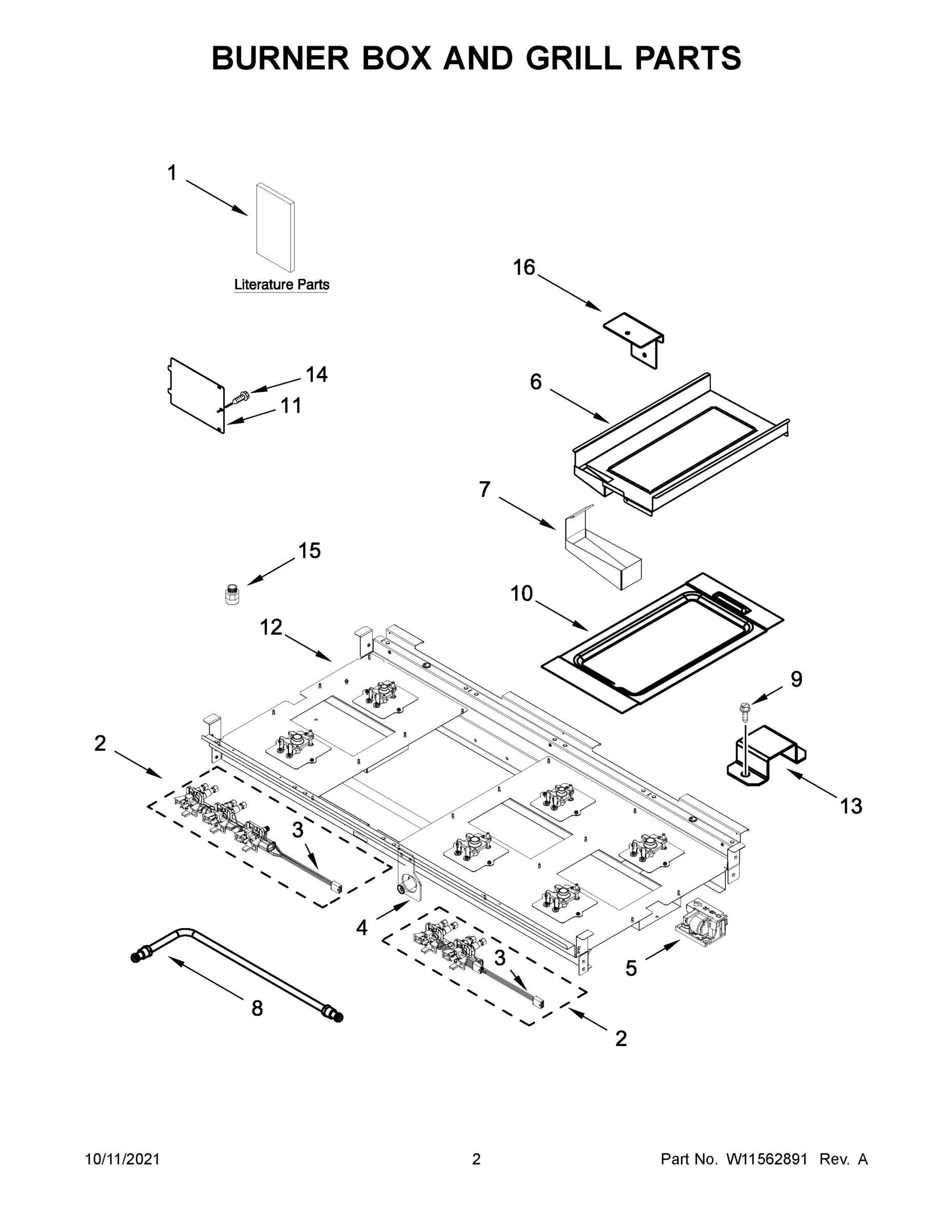 02 - BURNER BOX AND GRILL PARTS
