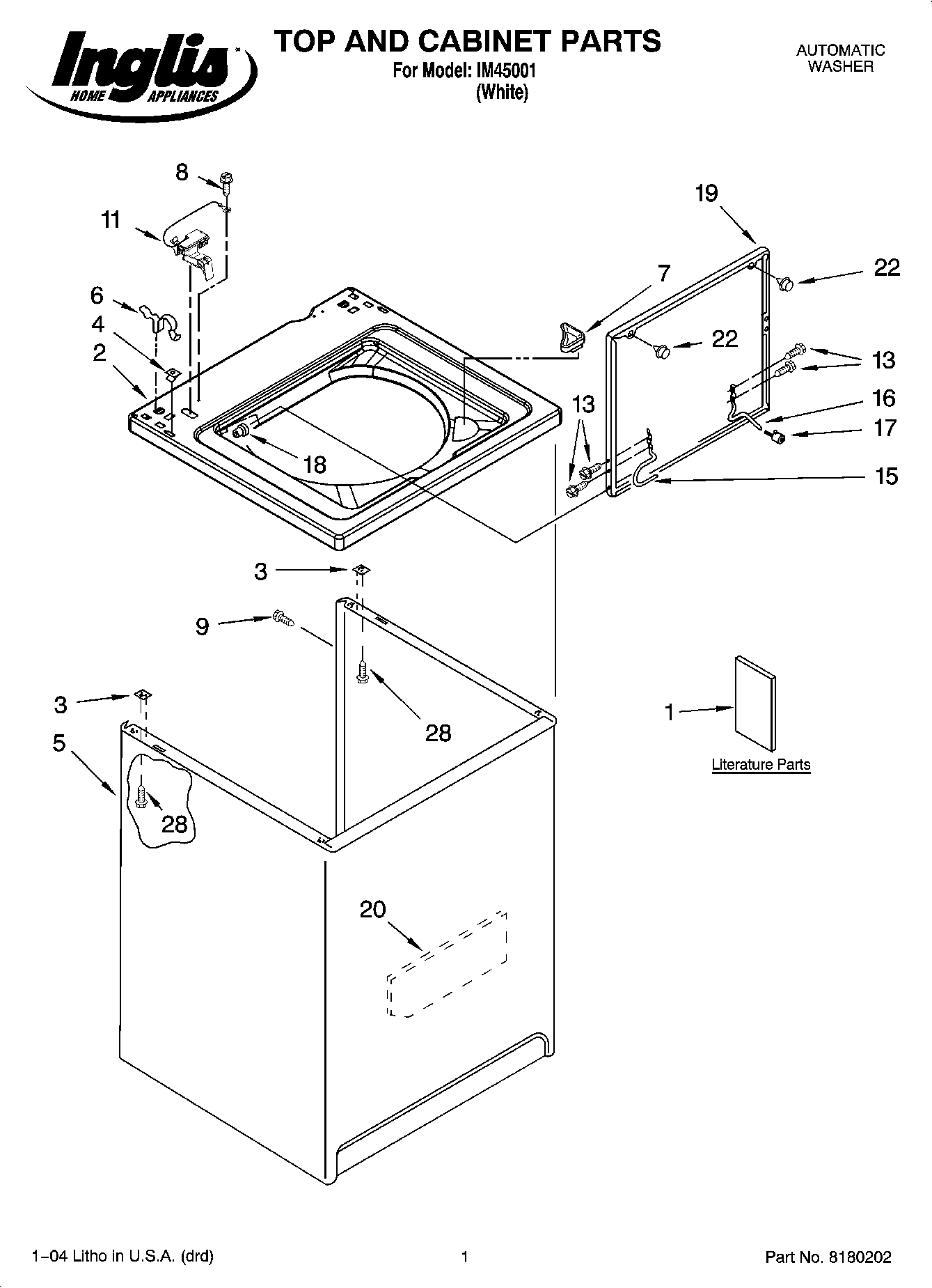 01 - TOP AND CABINET PARTS