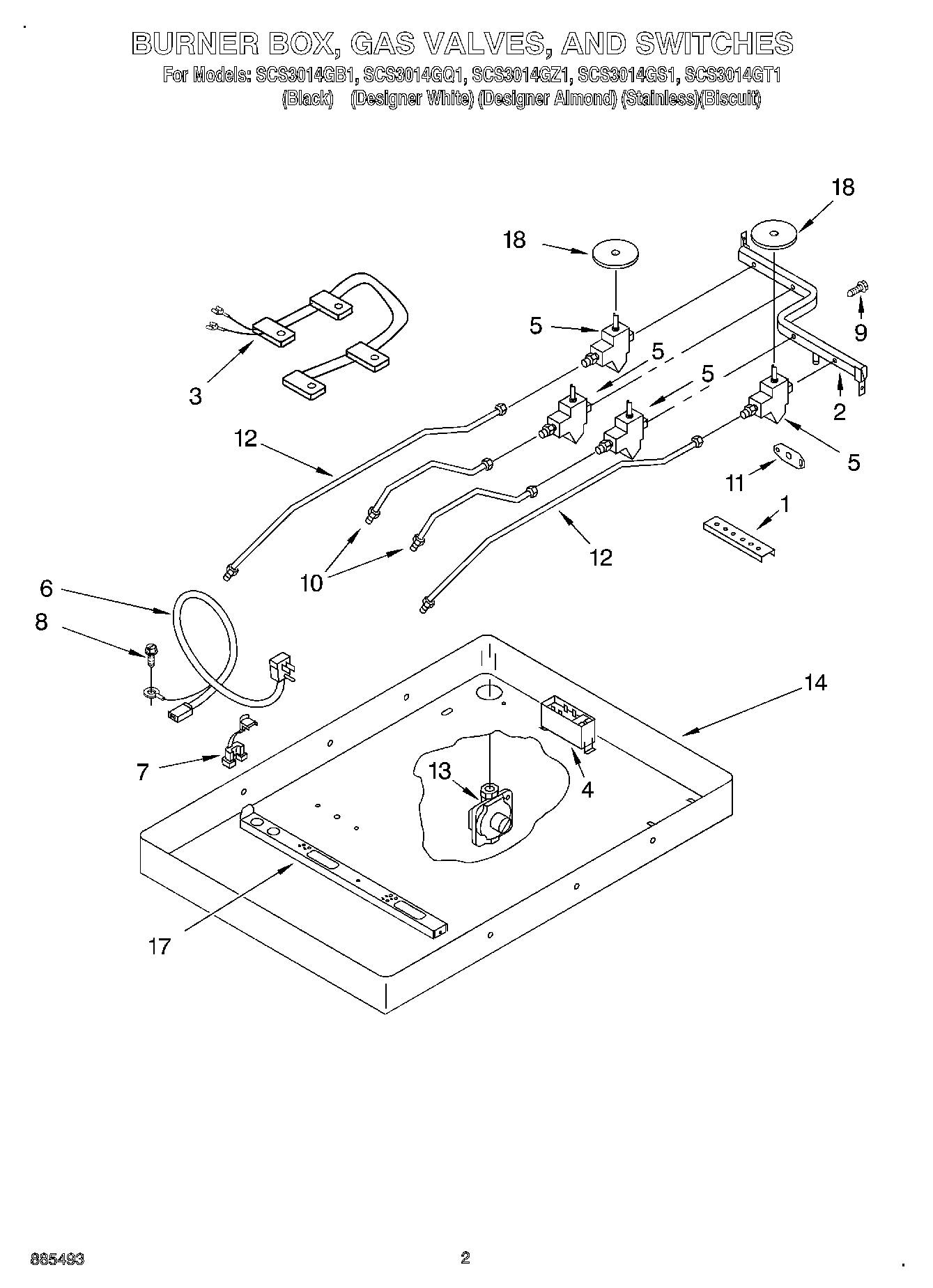 02 - BURNER BOX, GAS VALVES, AND SWITCHES