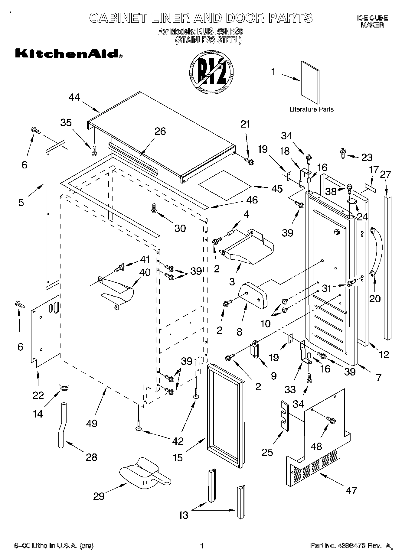 01 - CABINET LINER AND DOOR, LITERATURE