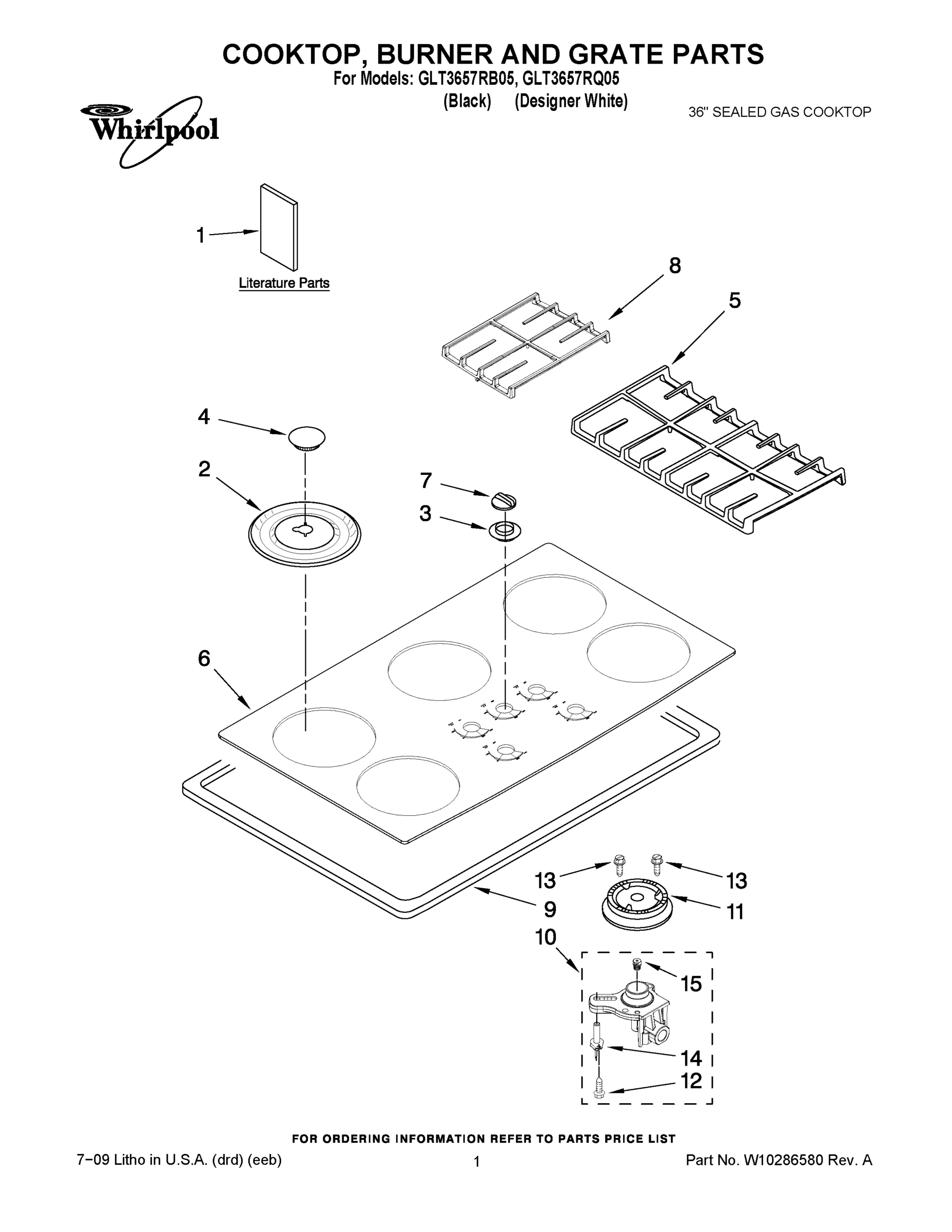 01 - COOKTOP, BURNER AND GRATE PARTS