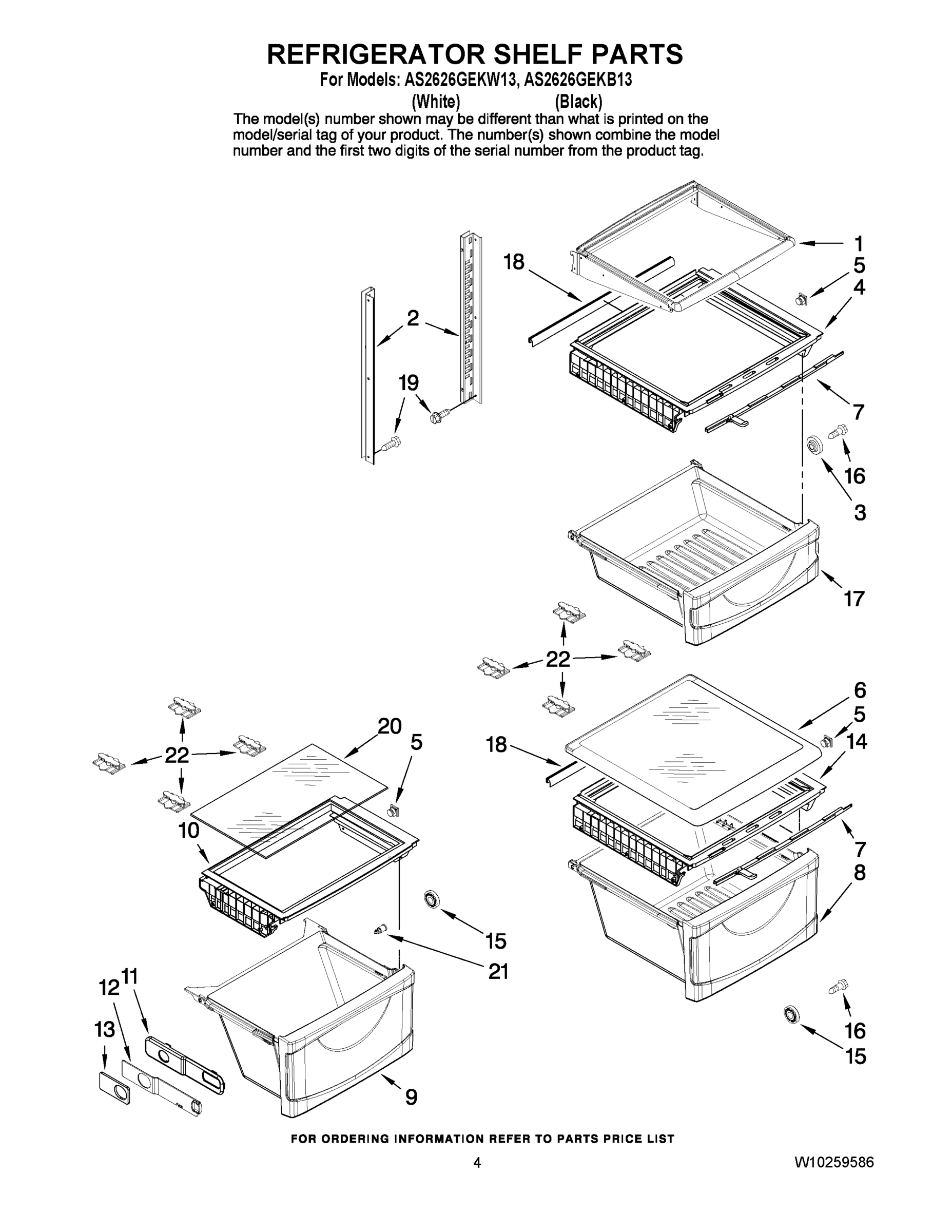 03 - REFRIGERATOR SHELF PARTS