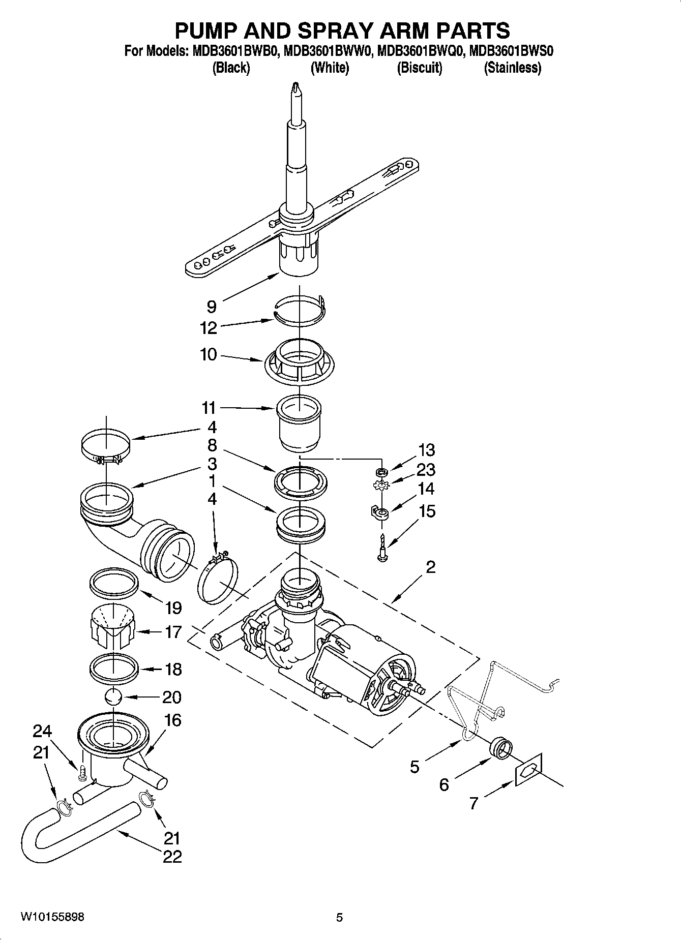 04 - PUMP AND SPRAY ARM PARTS
