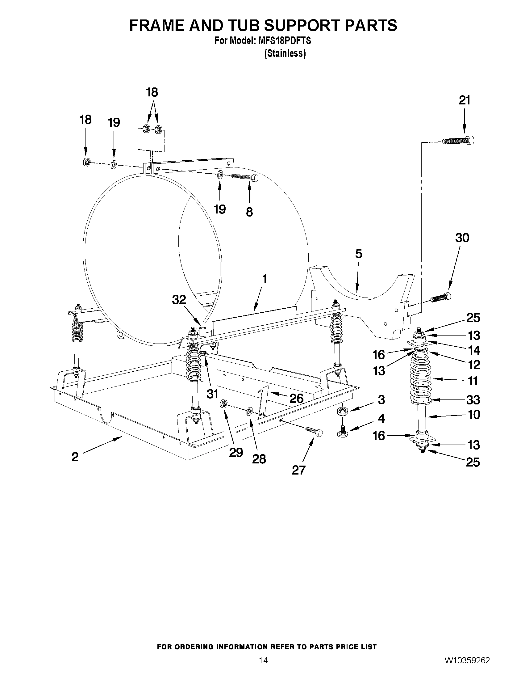 11 - FRAME AND TUB SUPPORT PARTS