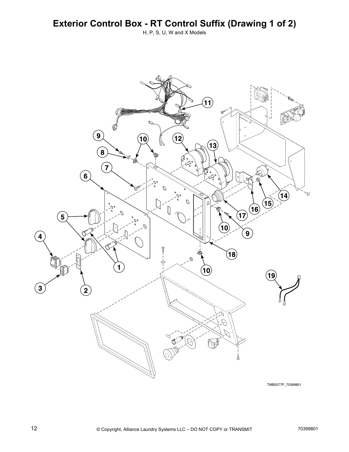 Exterior Control Box - RT Control Suffix (Drawing 1 of 2)
