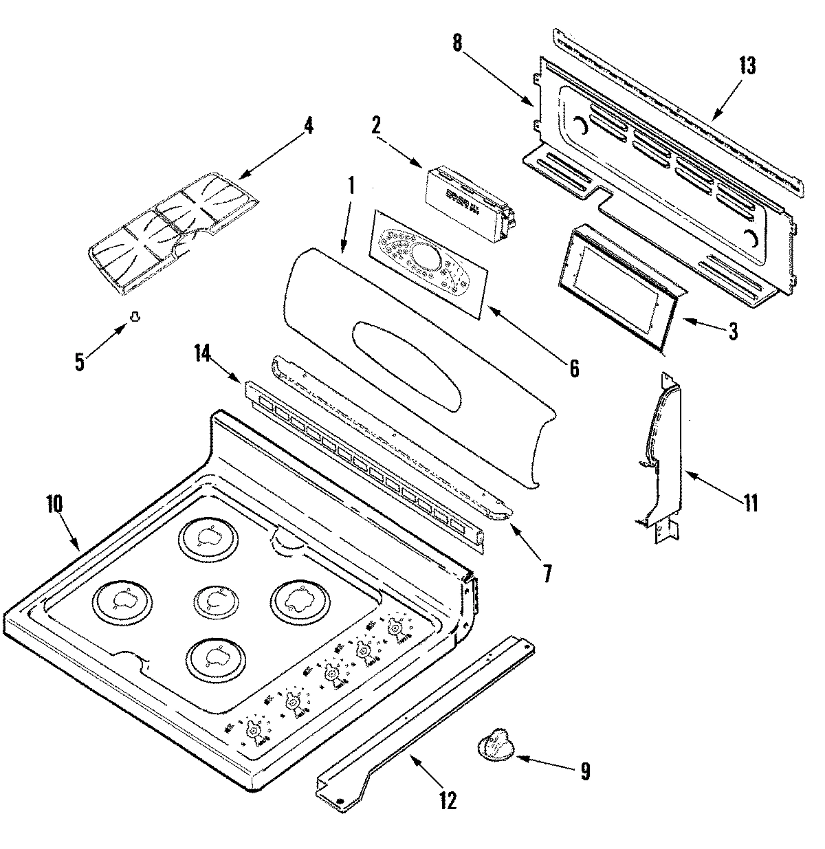 02 - CONTROL PANEL/TOP ASSEMBLY