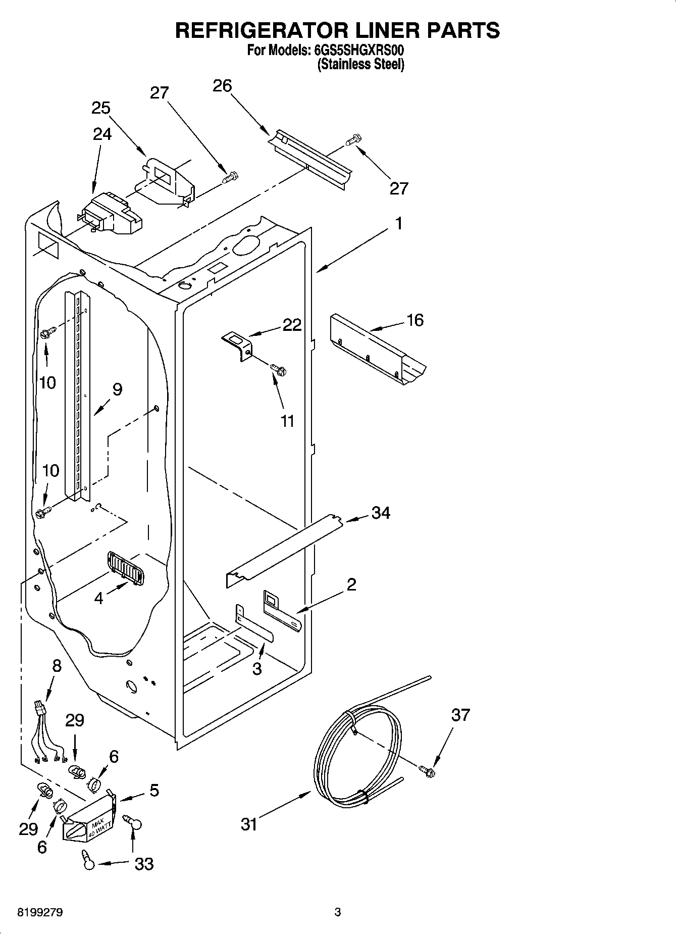 02 - REFRIGERATOR LINER PARTS