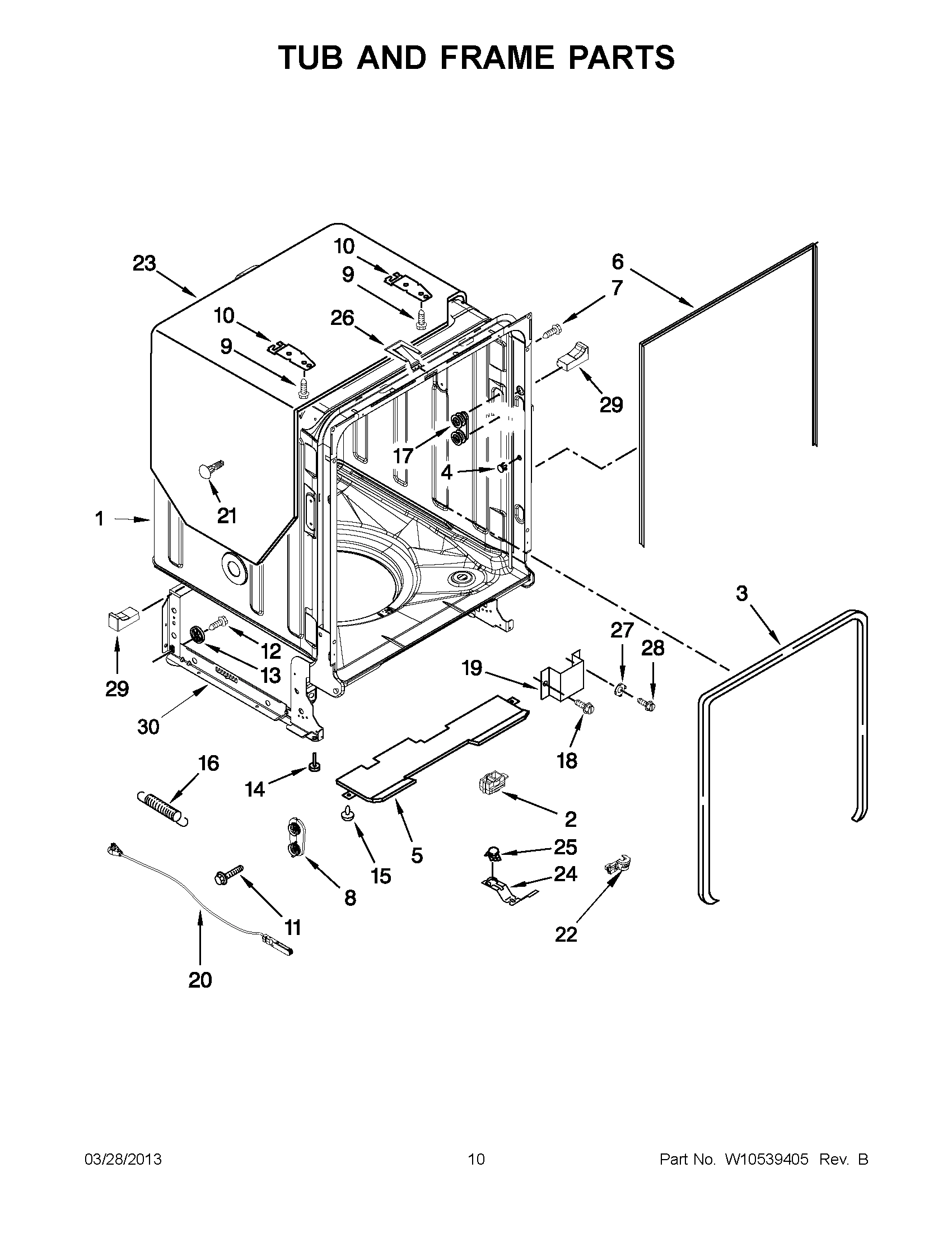 05 - TUB AND FRAME PARTS