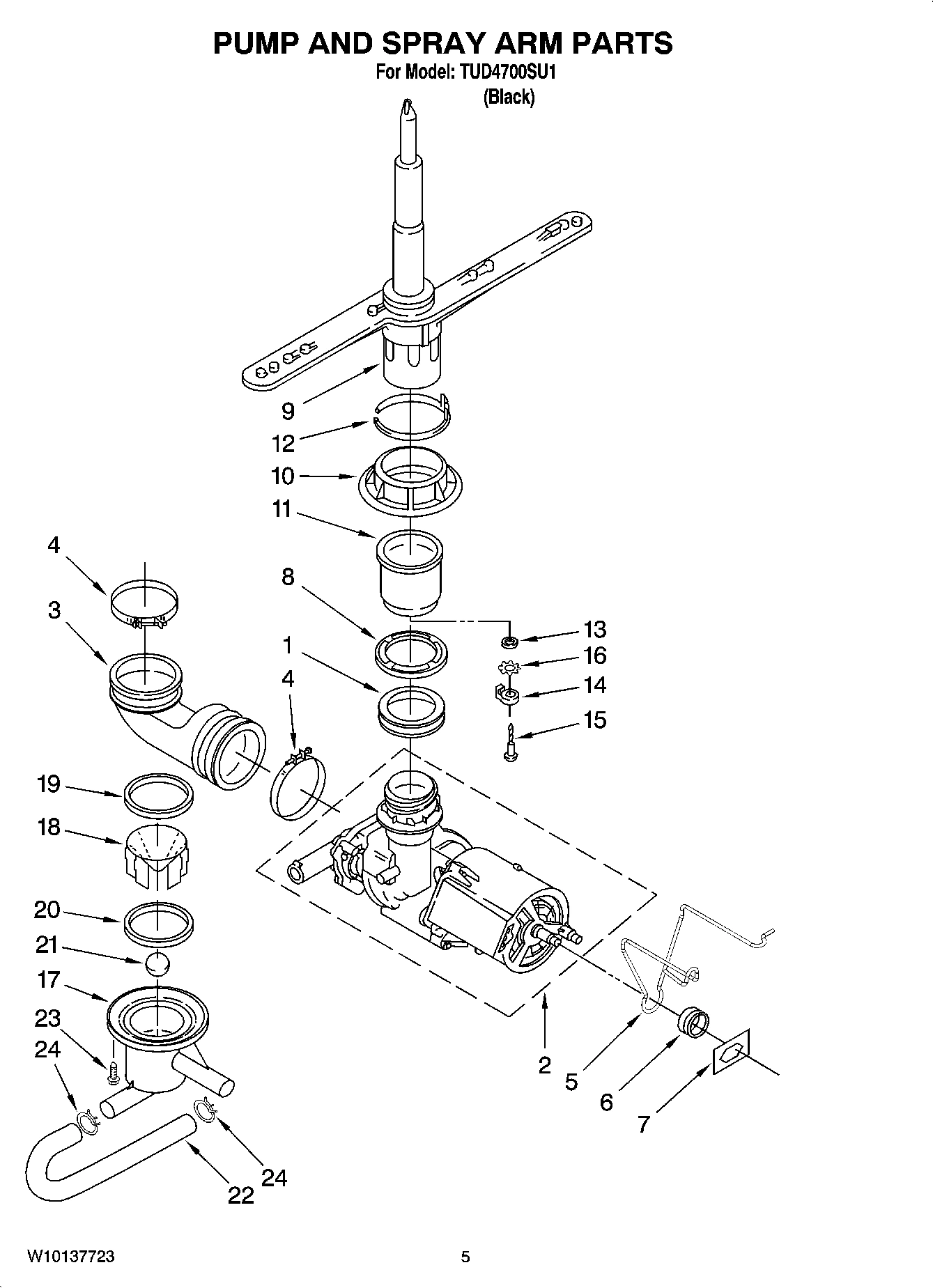 04 - PUMP AND SPRAY ARM PARTS