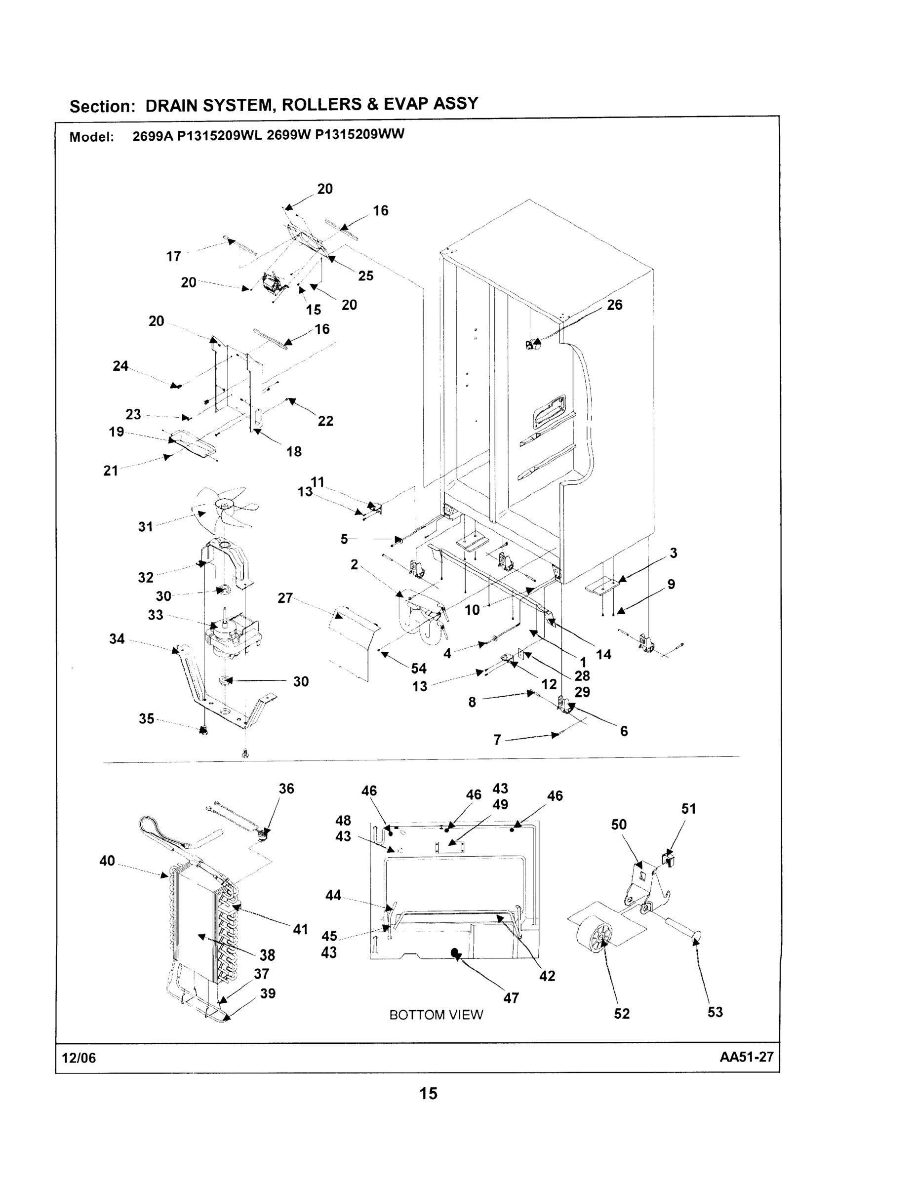 08 - DRAIN SYSTEM / ROLLERS / EVAP ASSY