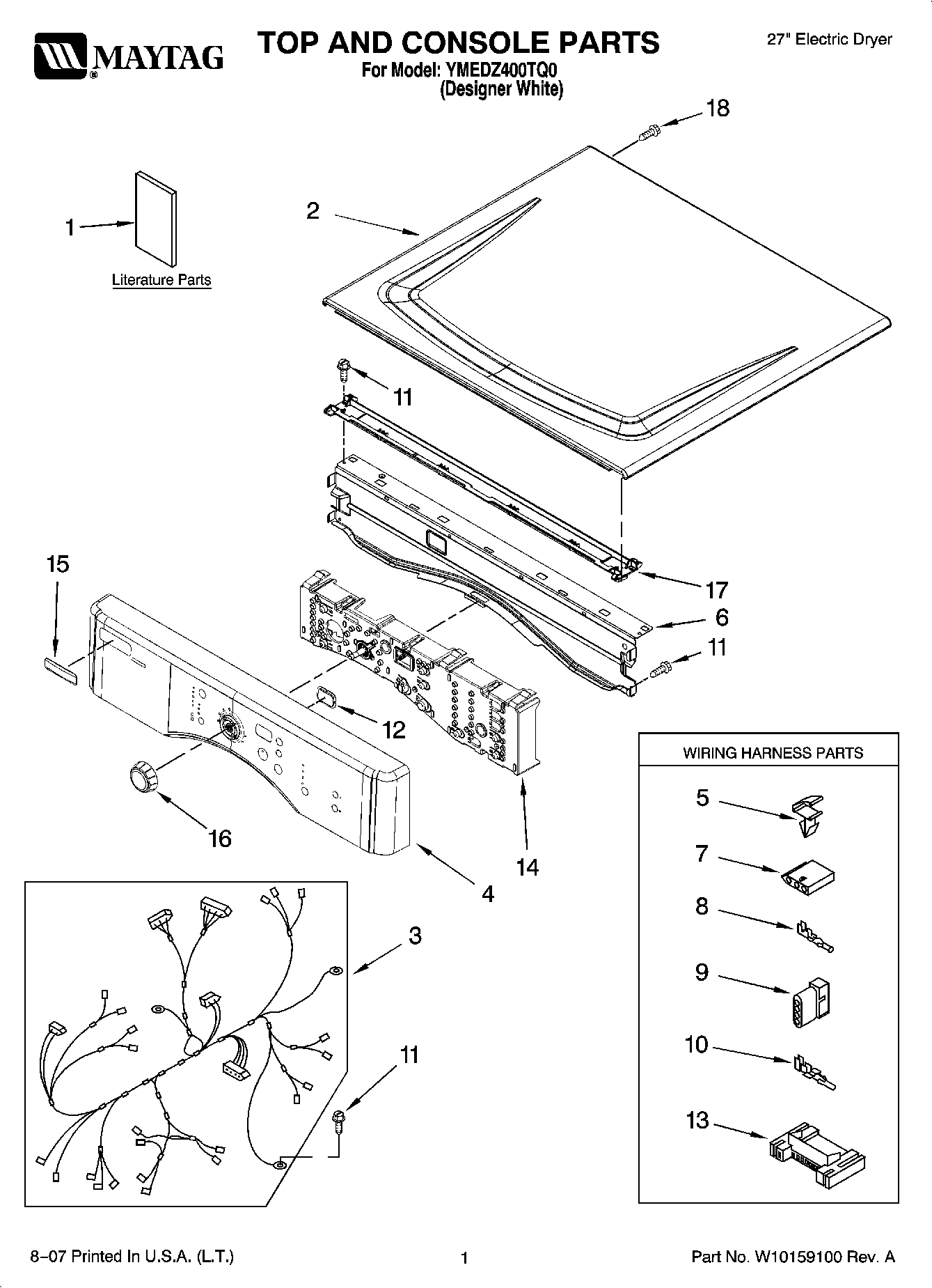 01 - TOP AND CONSOLE PARTS