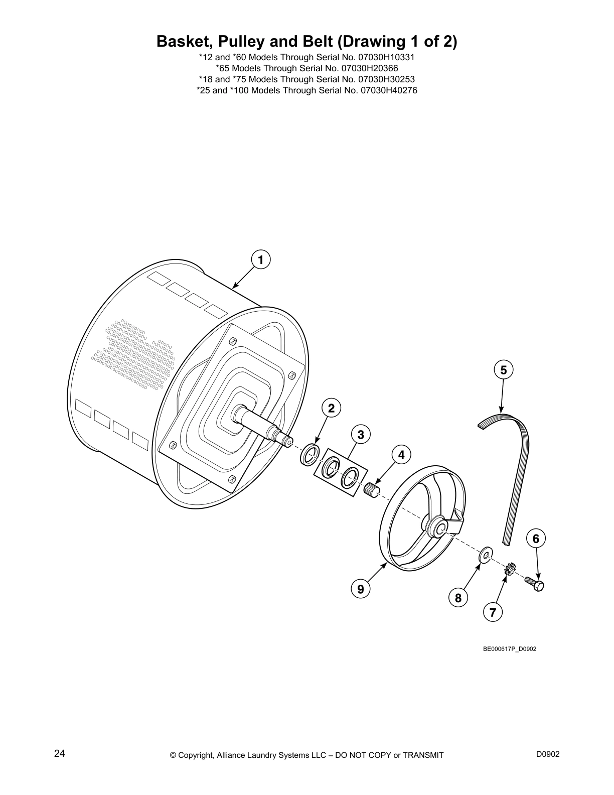 Basket, Pulley and Belt (Drawing 1 of 2)