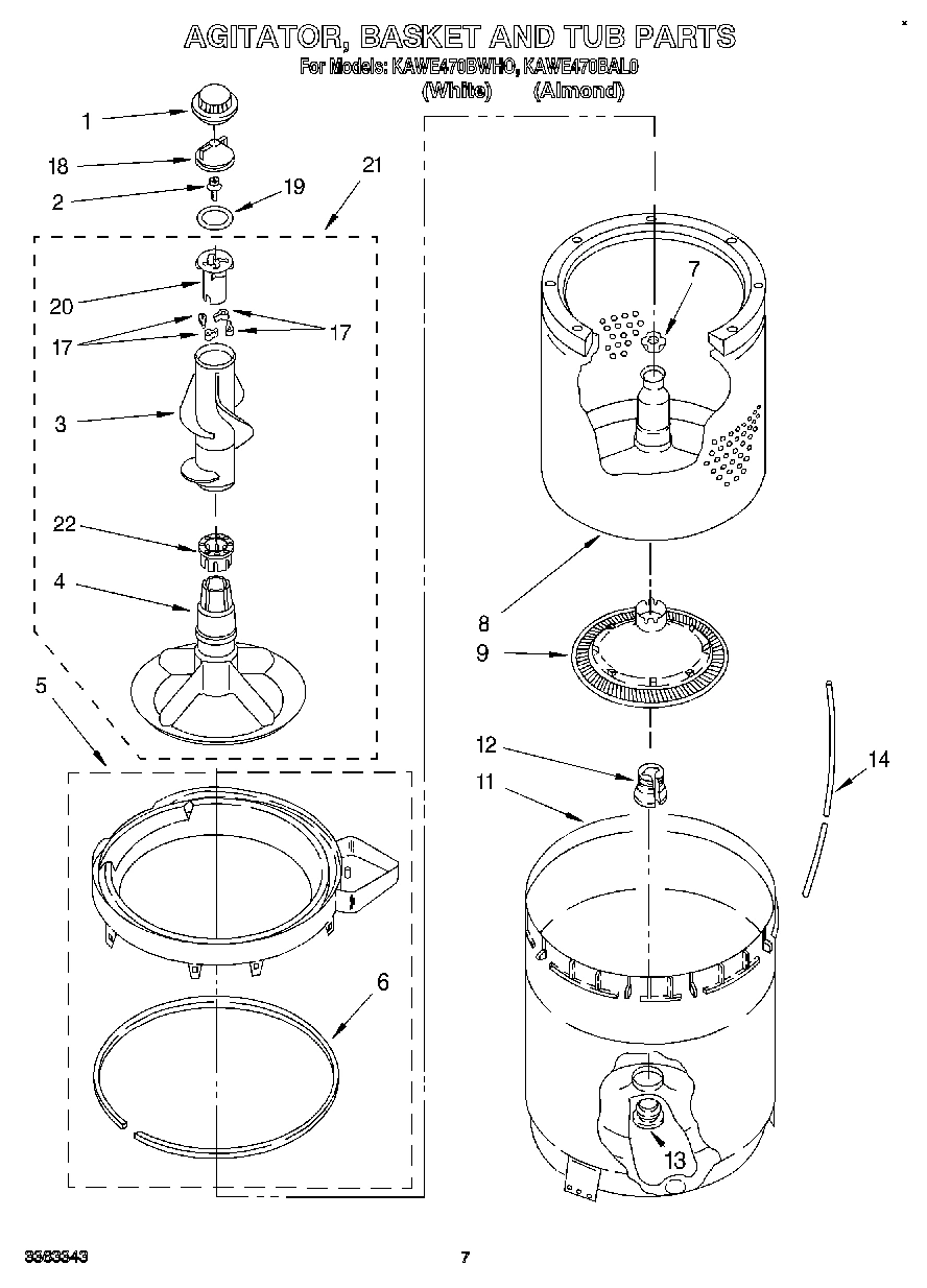 05 - AGITATOR, BASKET AND TUB