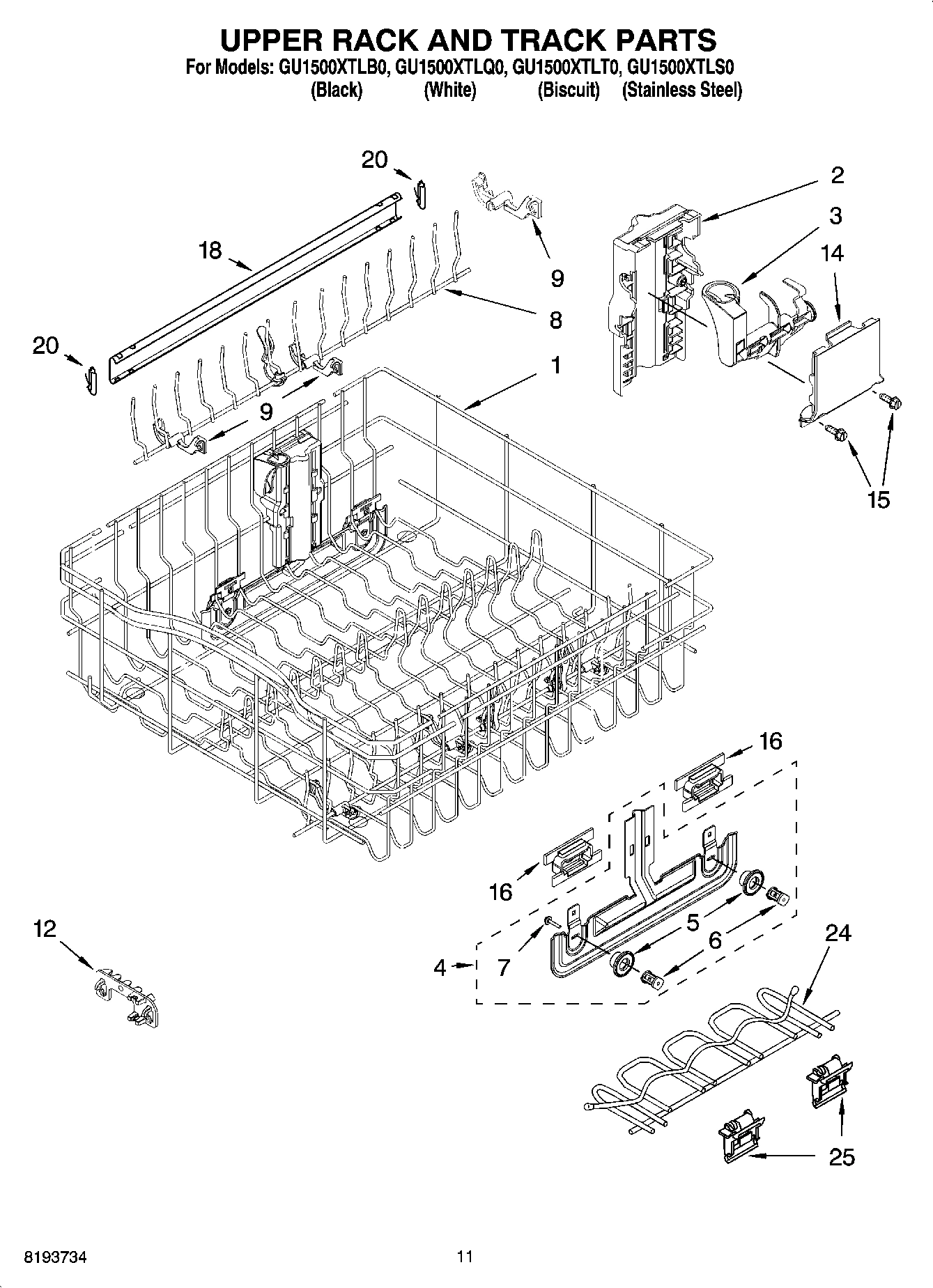 09 - UPPER RACK AND TRACK PARTS