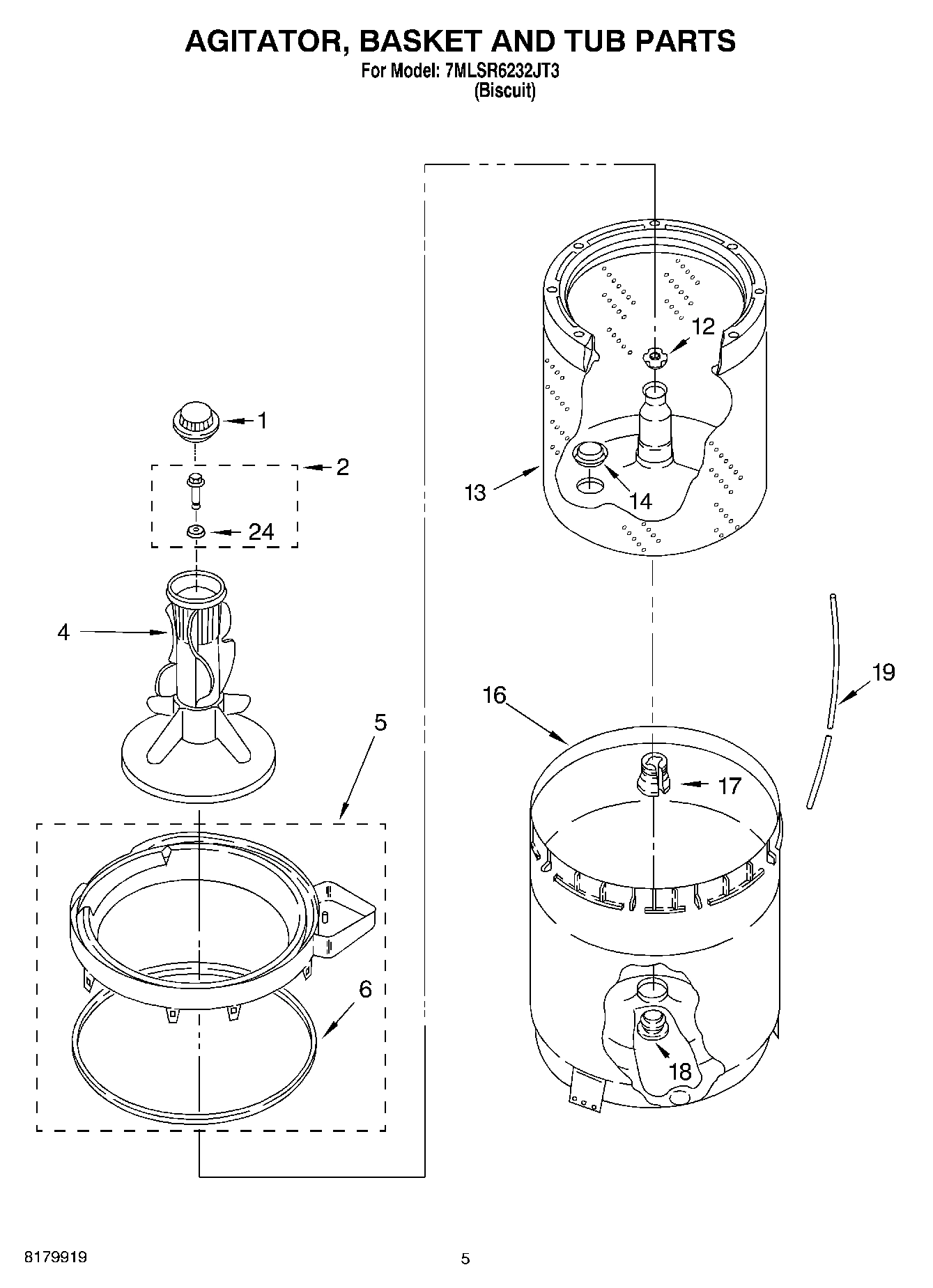03 - AGITATOR, BASKET AND TUB PARTS