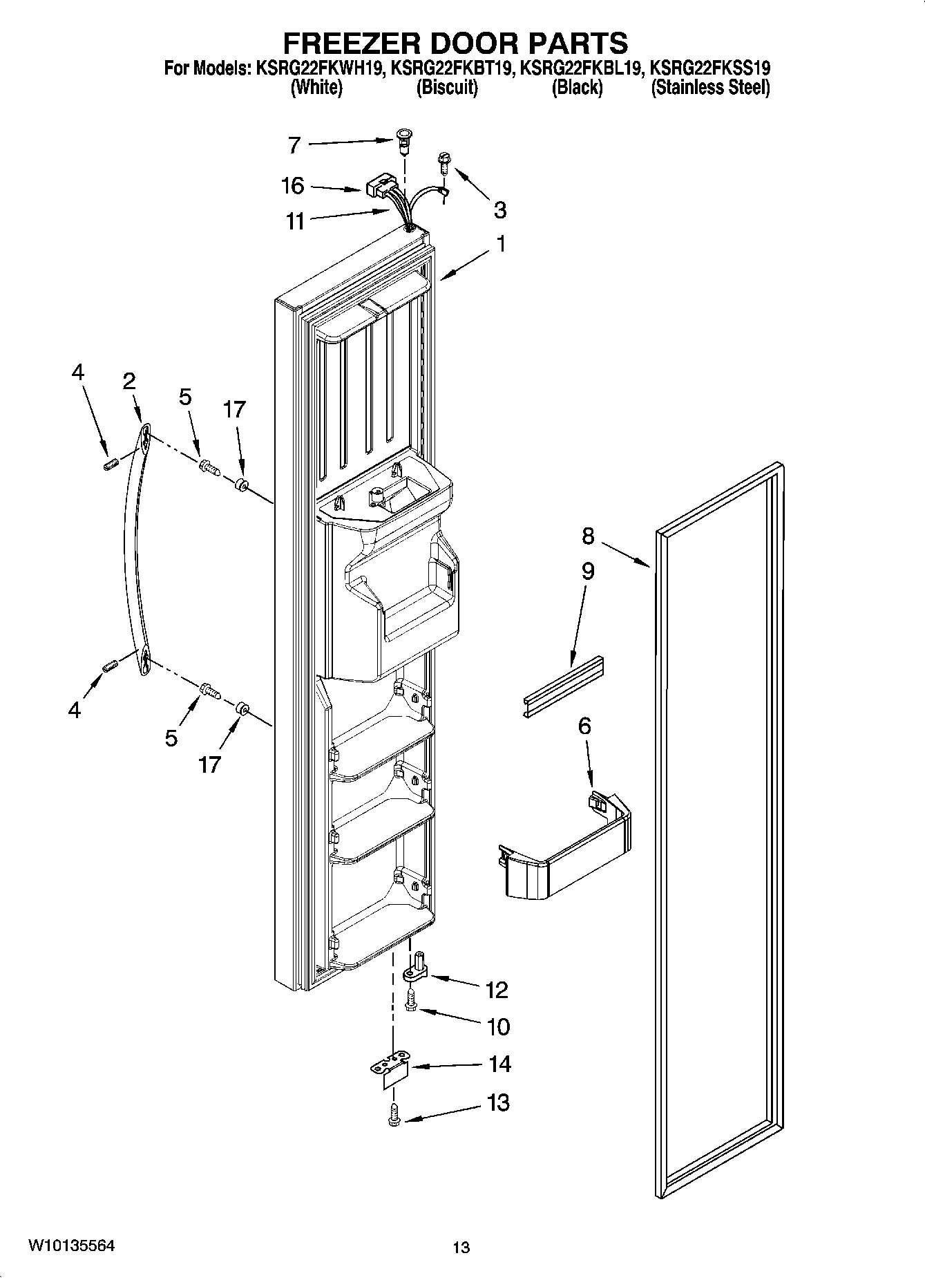 08 - FREEZER DOOR PARTS