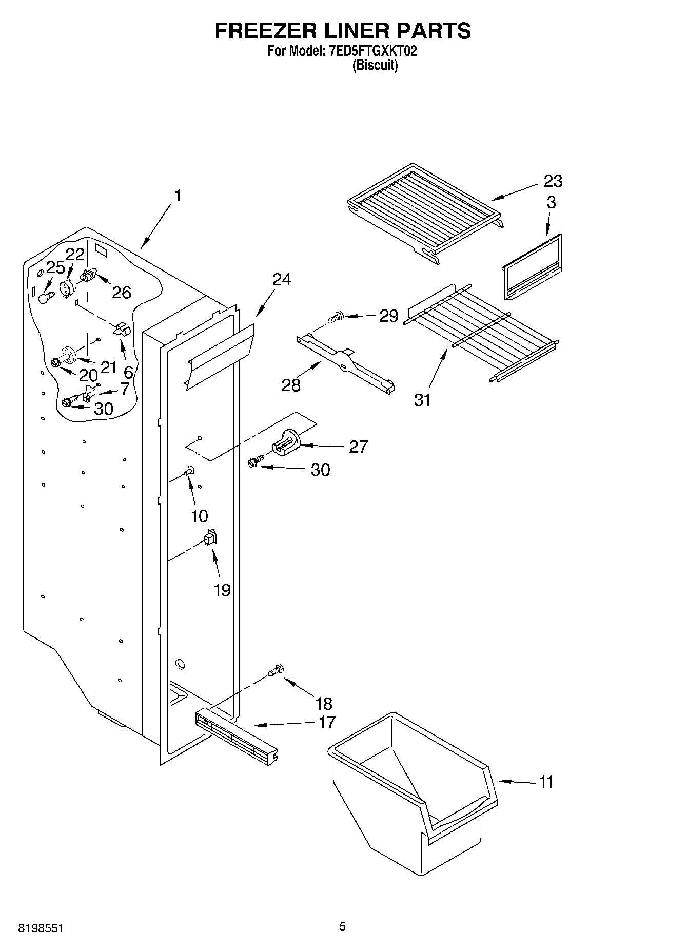 04 - FREEZER LINER PARTS