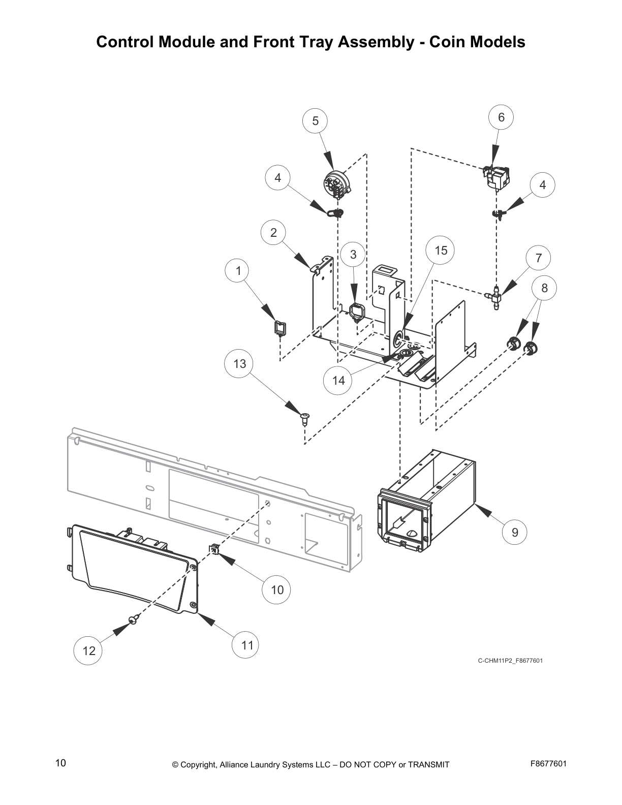 Control Module and Front Tray Assembly - Coin Models