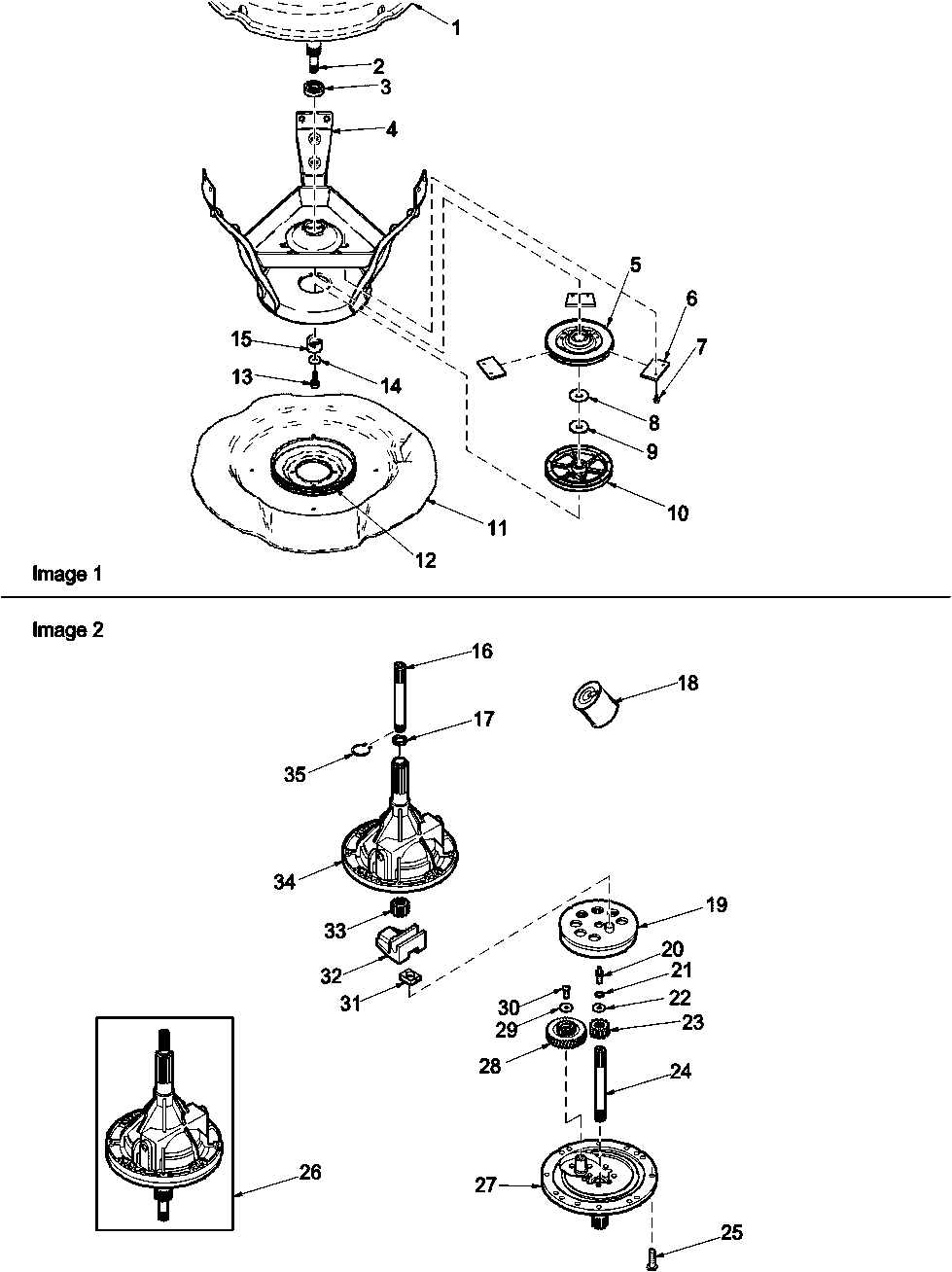 10 - WELDMENT AND BEARING ASSY, BRAKE AND PUL
