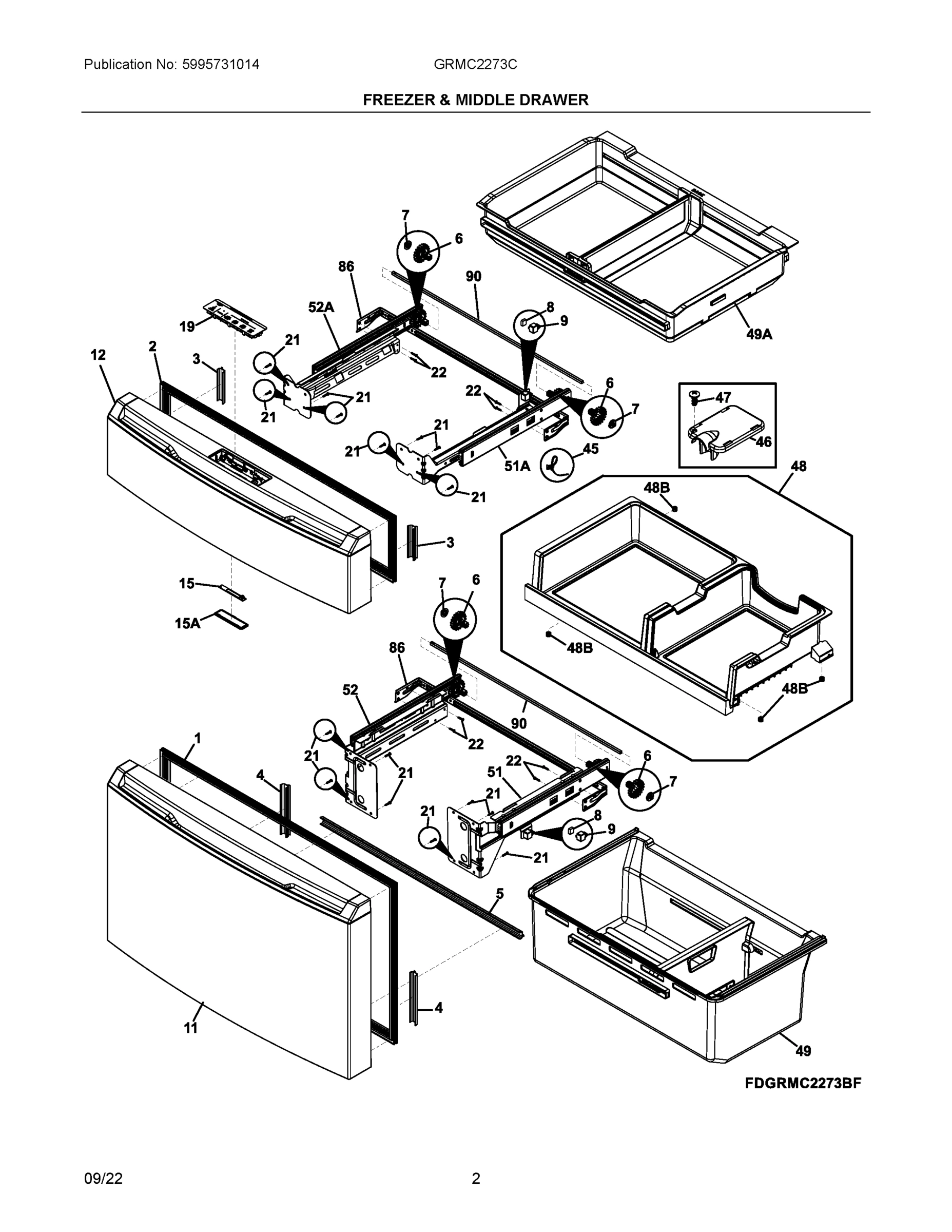 02 - FREEZER & MIDDLE DRAWER