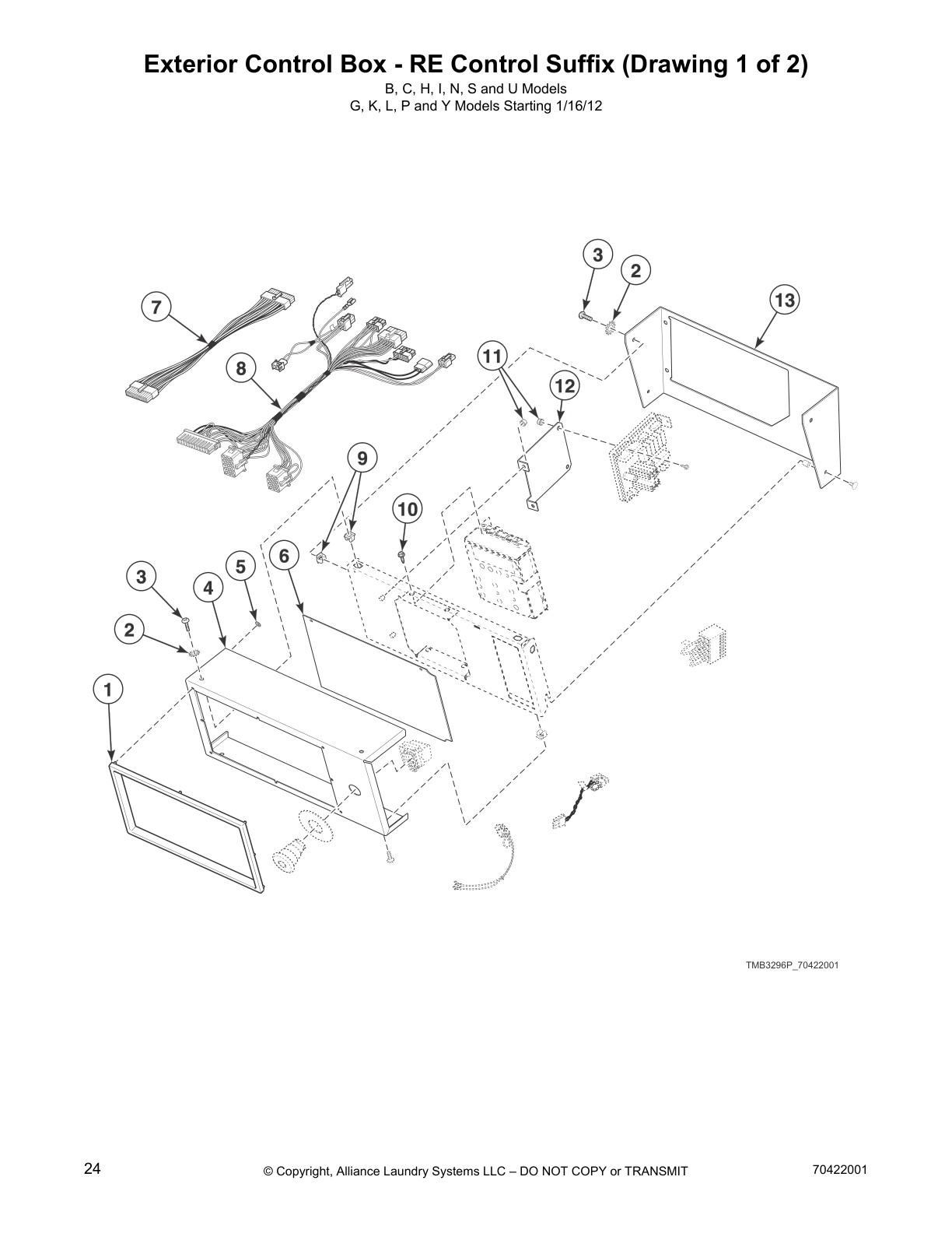 Exterior Control Box - RE Control Suffix (Drawing 1 of 2)