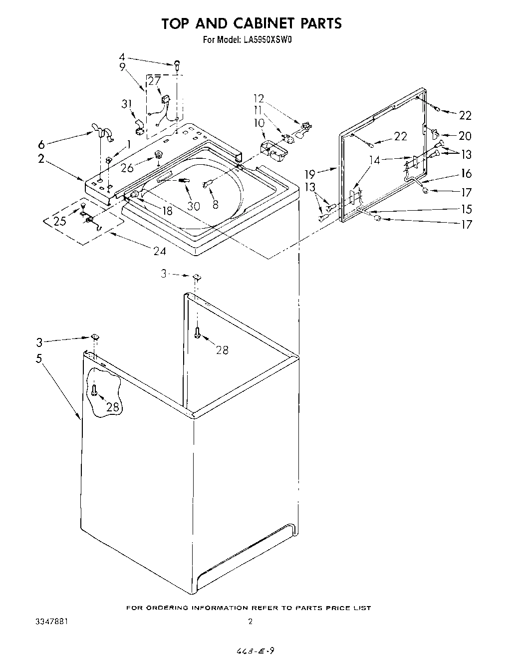02 - TOP AND CABINET, LITERATURE AND OPTIONAL