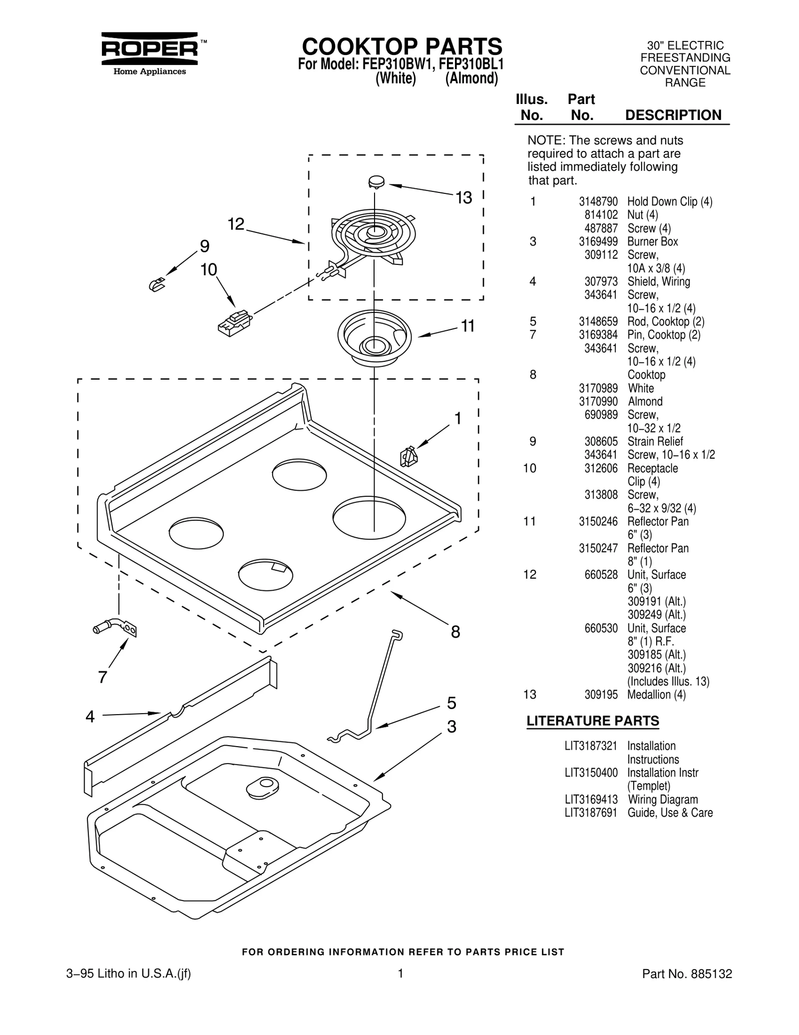COOKTOP PARTS