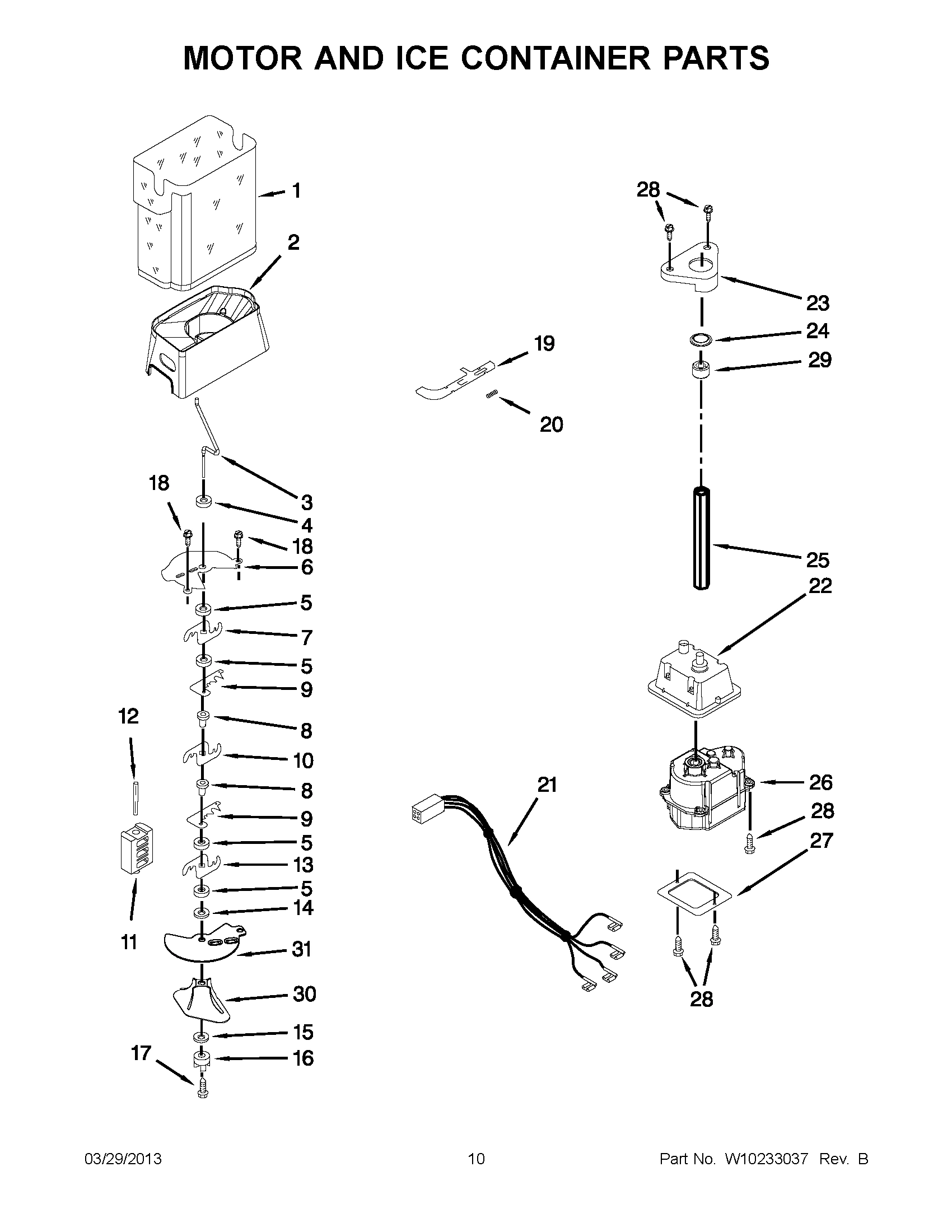 05 - MOTOR AND ICE CONTAINER PARTS