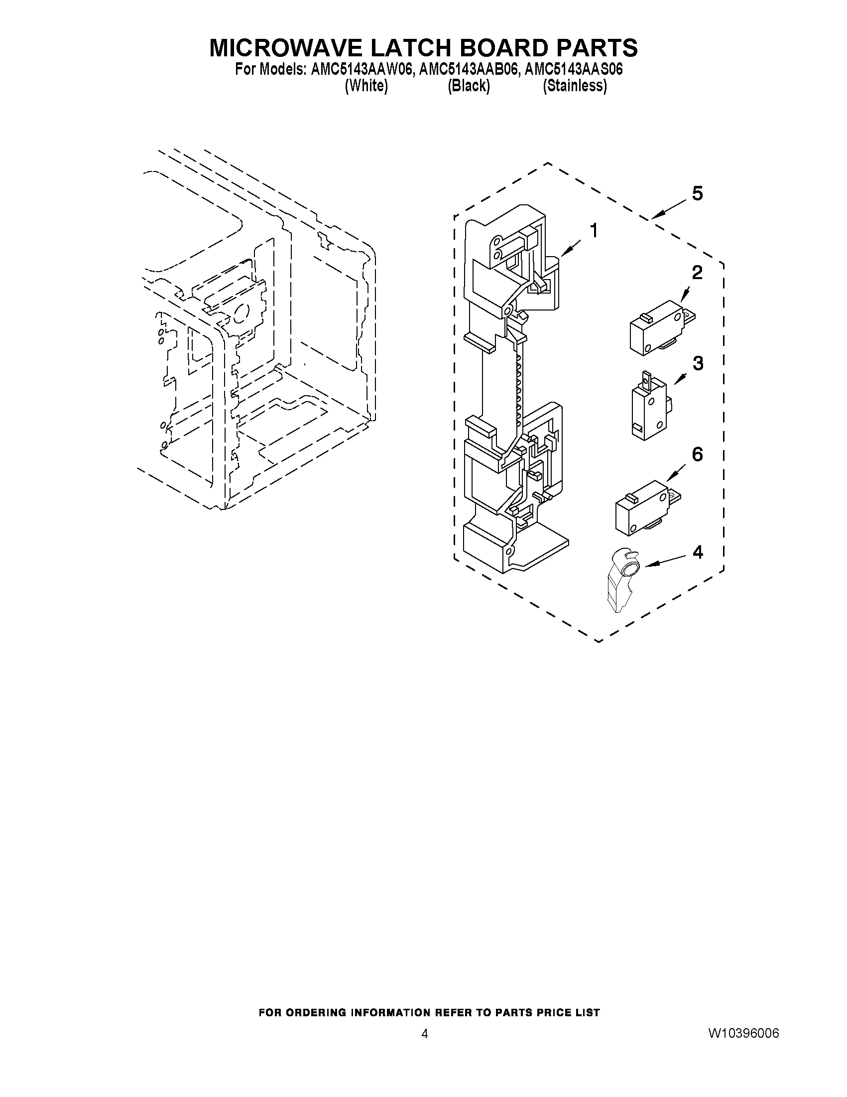 04 - MICROWAVE LATCH BOARD PARTS
