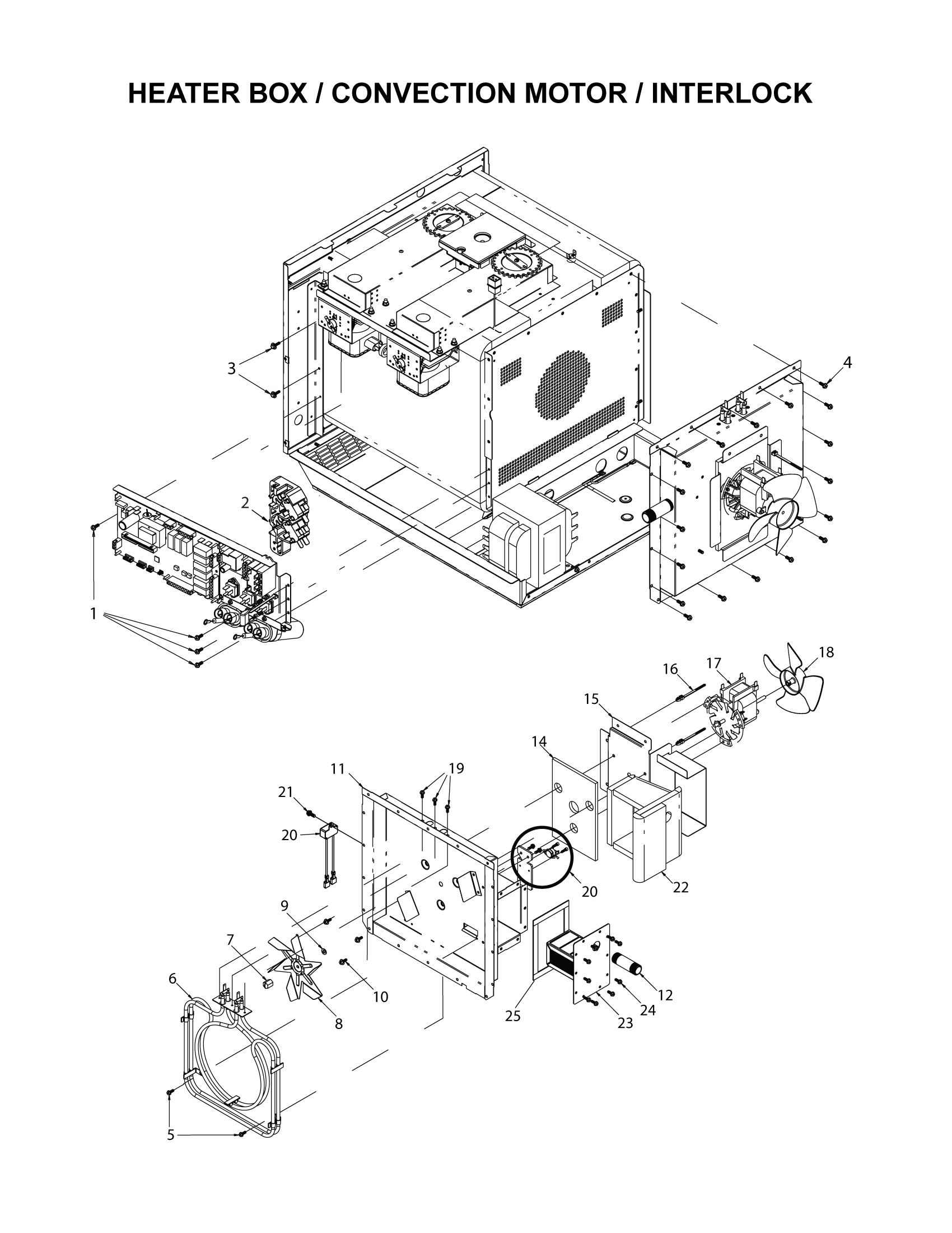 HEATER BOX / CONVECTION MOTOR / INTERLOCK